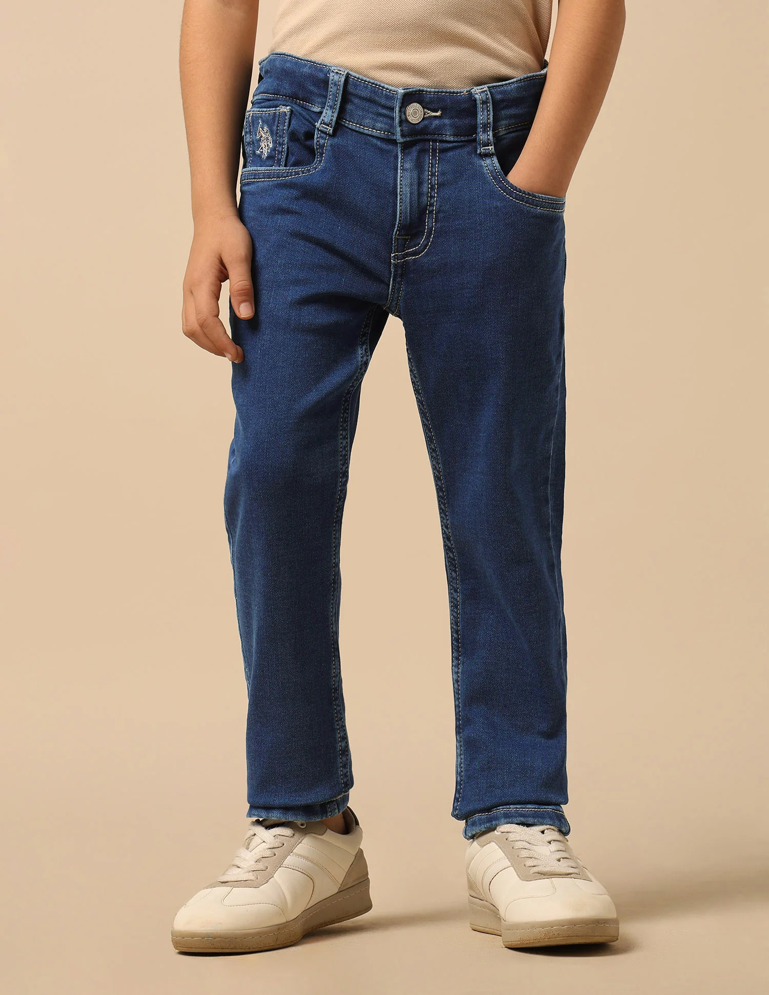 Boys Stone Washed Slim Fit Jeans - Image 6
