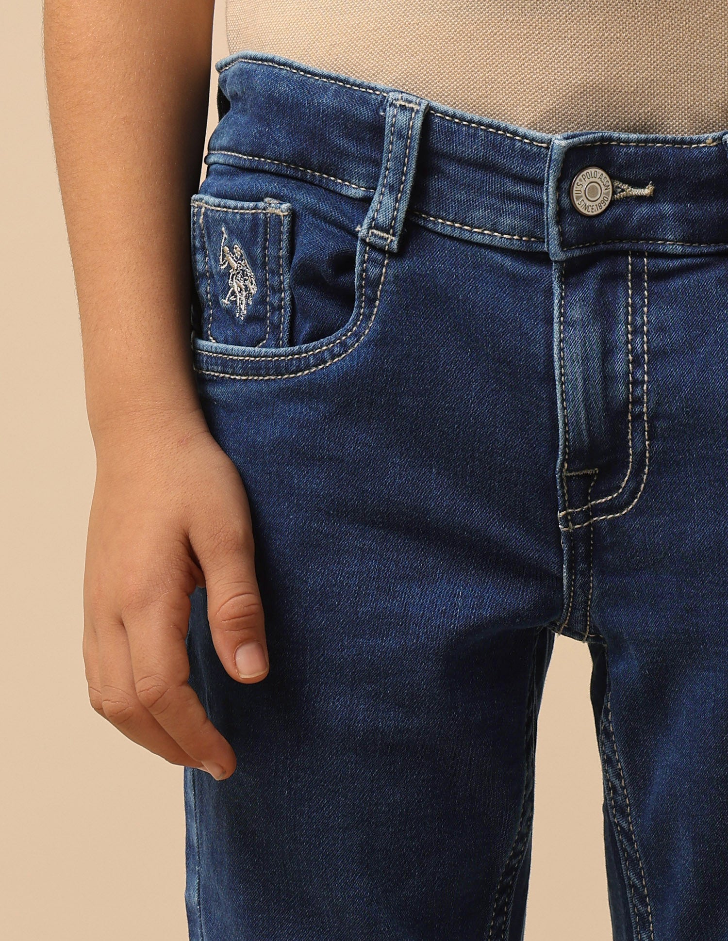 Boys Stone Washed Slim Fit Jeans - Image 7