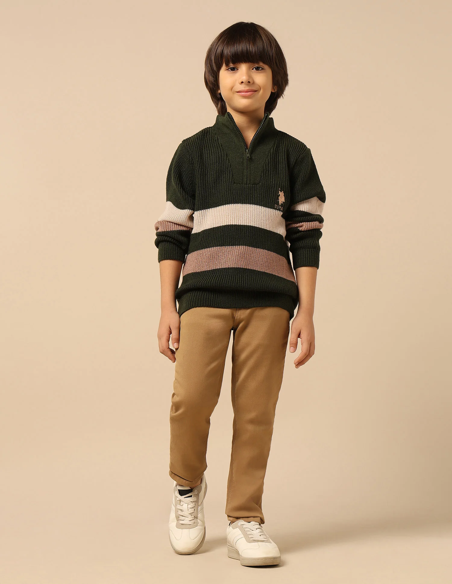 Boys Striped Regular Fit Sweater - Image 3