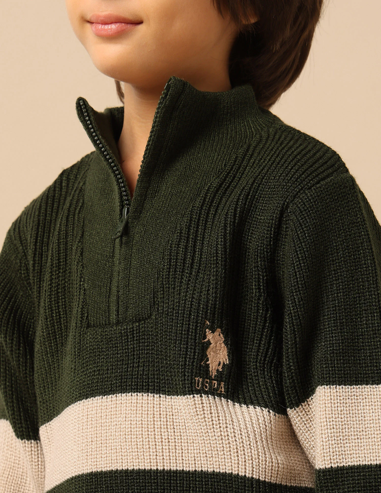 Boys Striped Regular Fit Sweater - Image 6