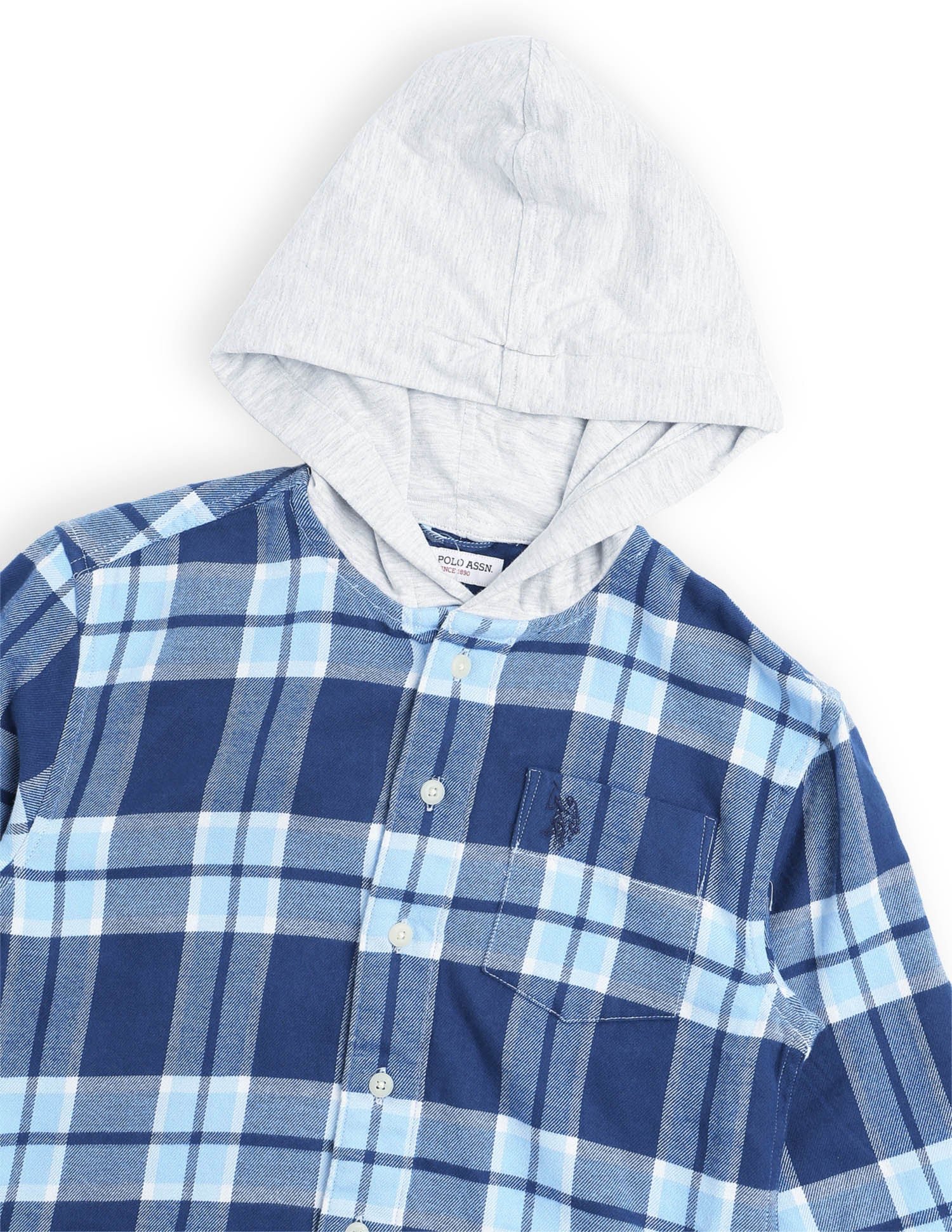 Boys Tartan Checked Hooded Shacket - Image 10