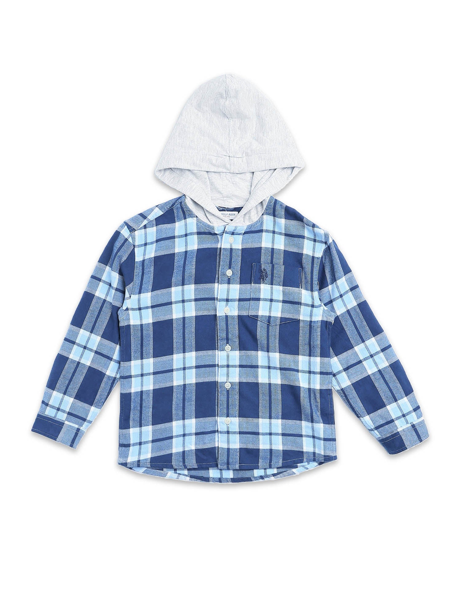 Boys Tartan Checked Hooded Shacket - Image 8