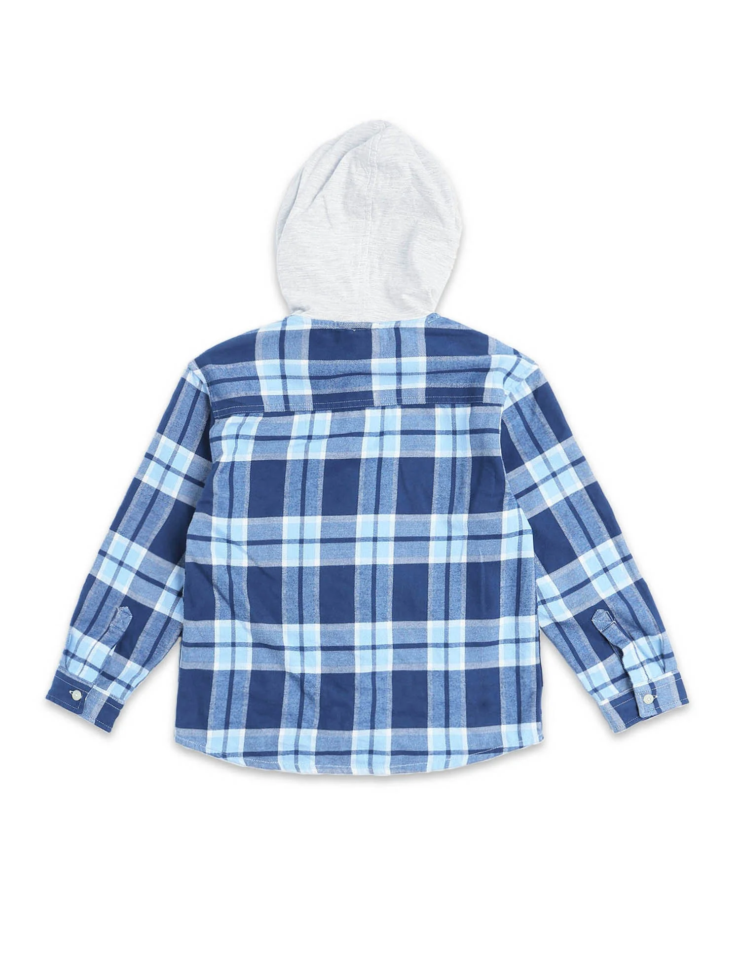 Boys Tartan Checked Hooded Shacket - Image 9