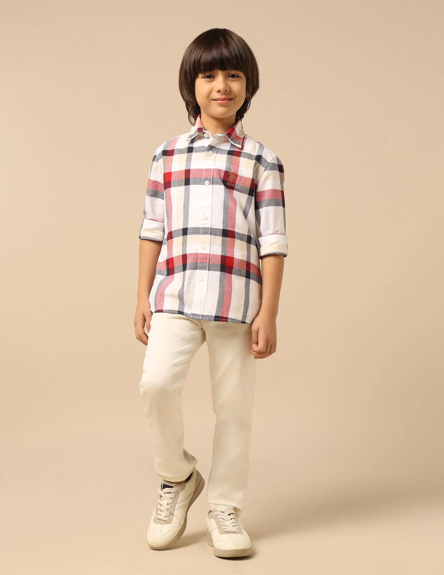 Boys Tartan Checked Oxford Shirt - Image 3