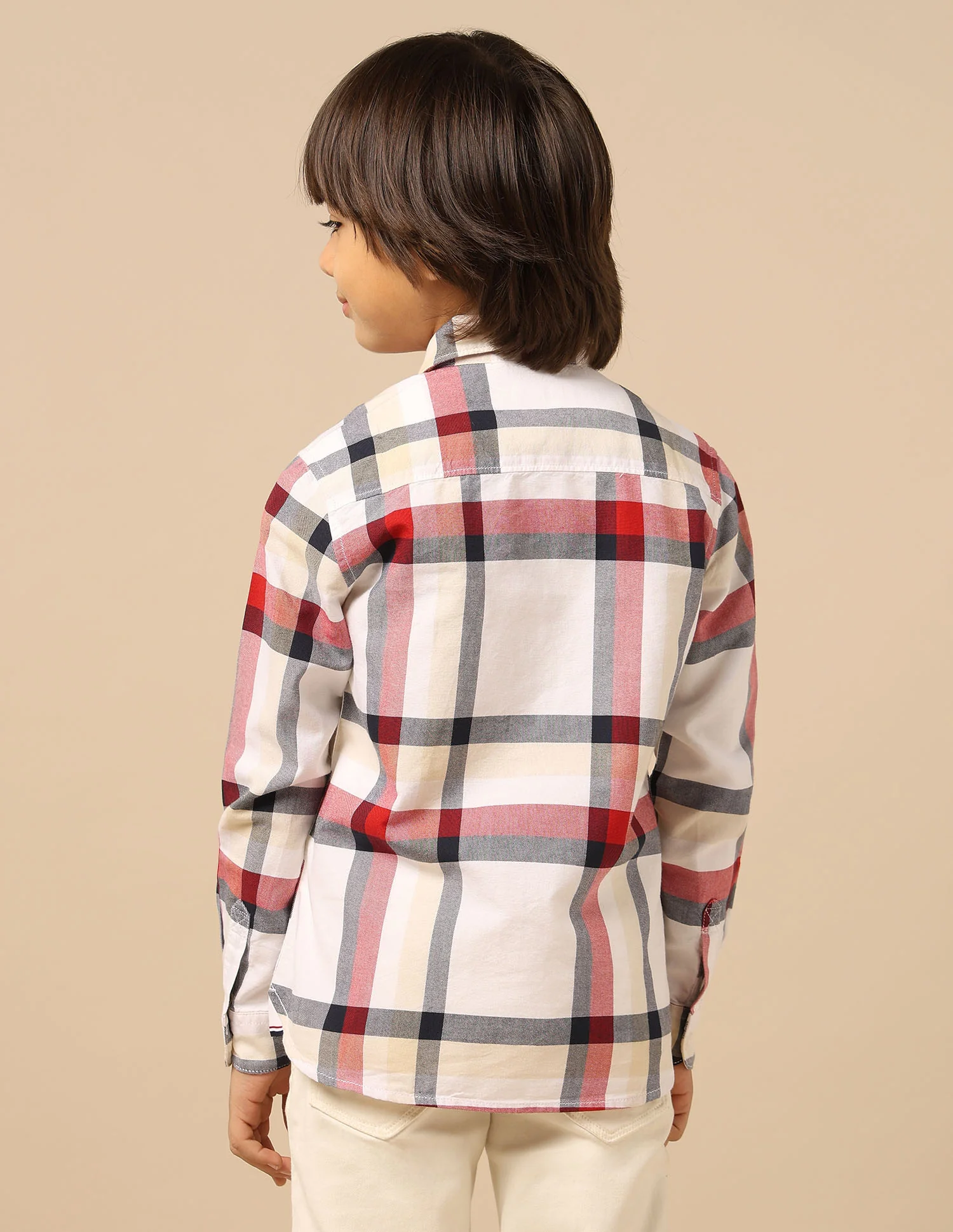 Boys Tartan Checked Oxford Shirt - Image 5