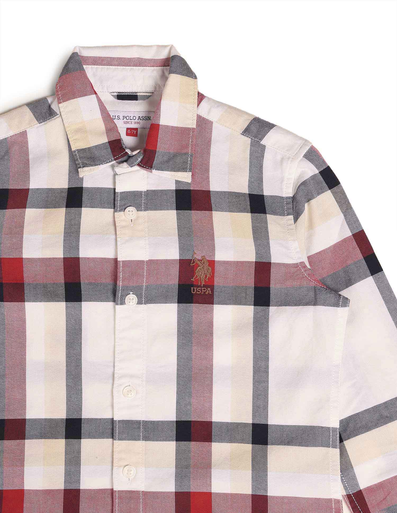 Boys Tartan Checked Oxford Shirt - Image 9