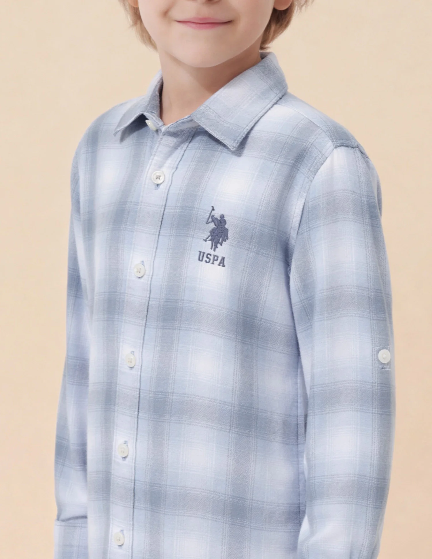 Boys Tartan Checked Pattern Twill Shirt - Image 6