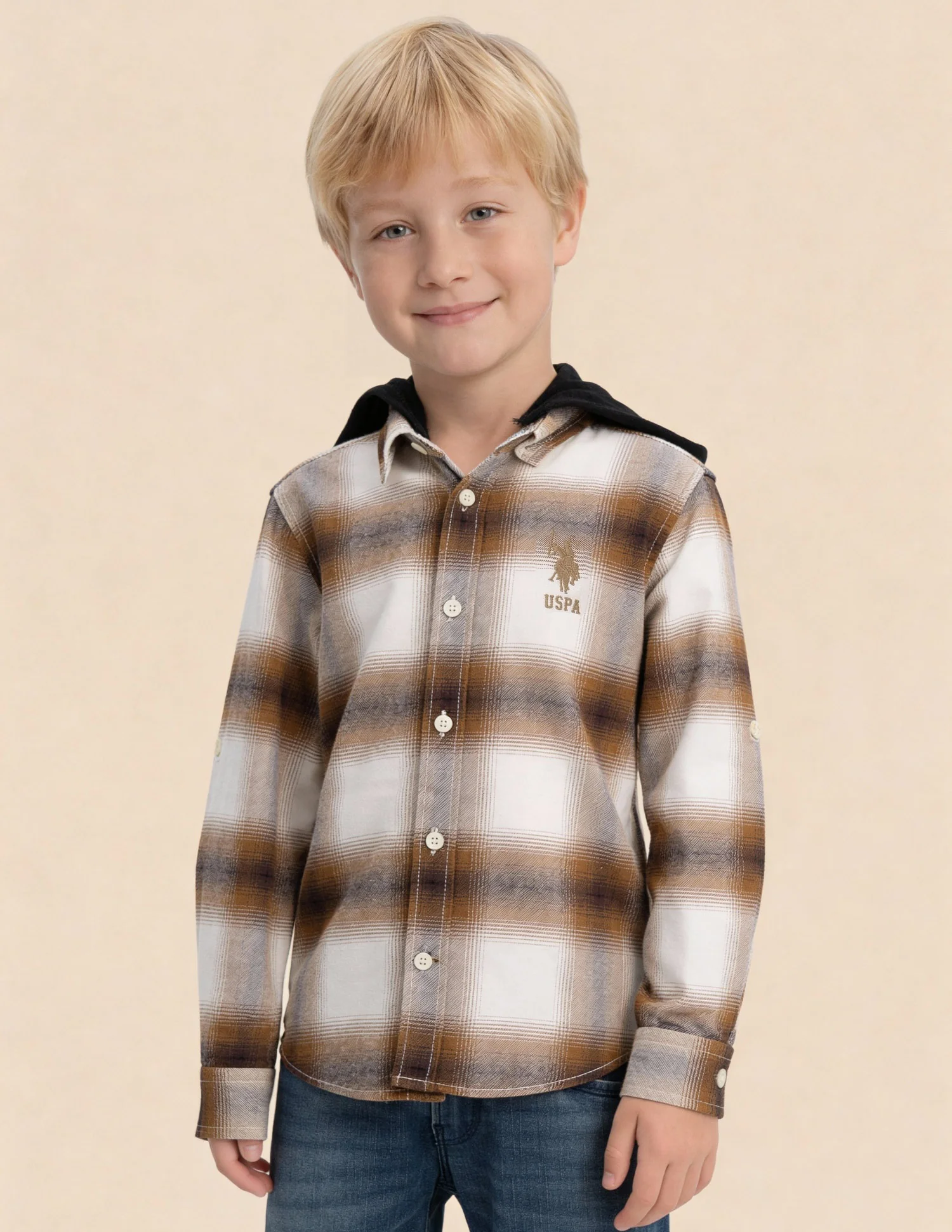 Boys Tartan Checked Regular Fit Shirt - Image 4