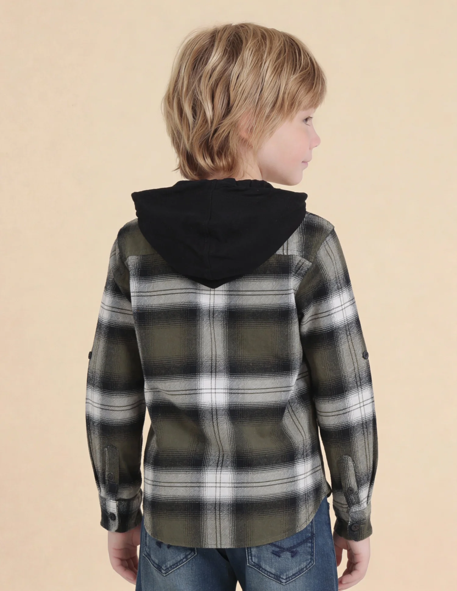 Boys Tartan Checked Regular Fit Shirt - Image 4