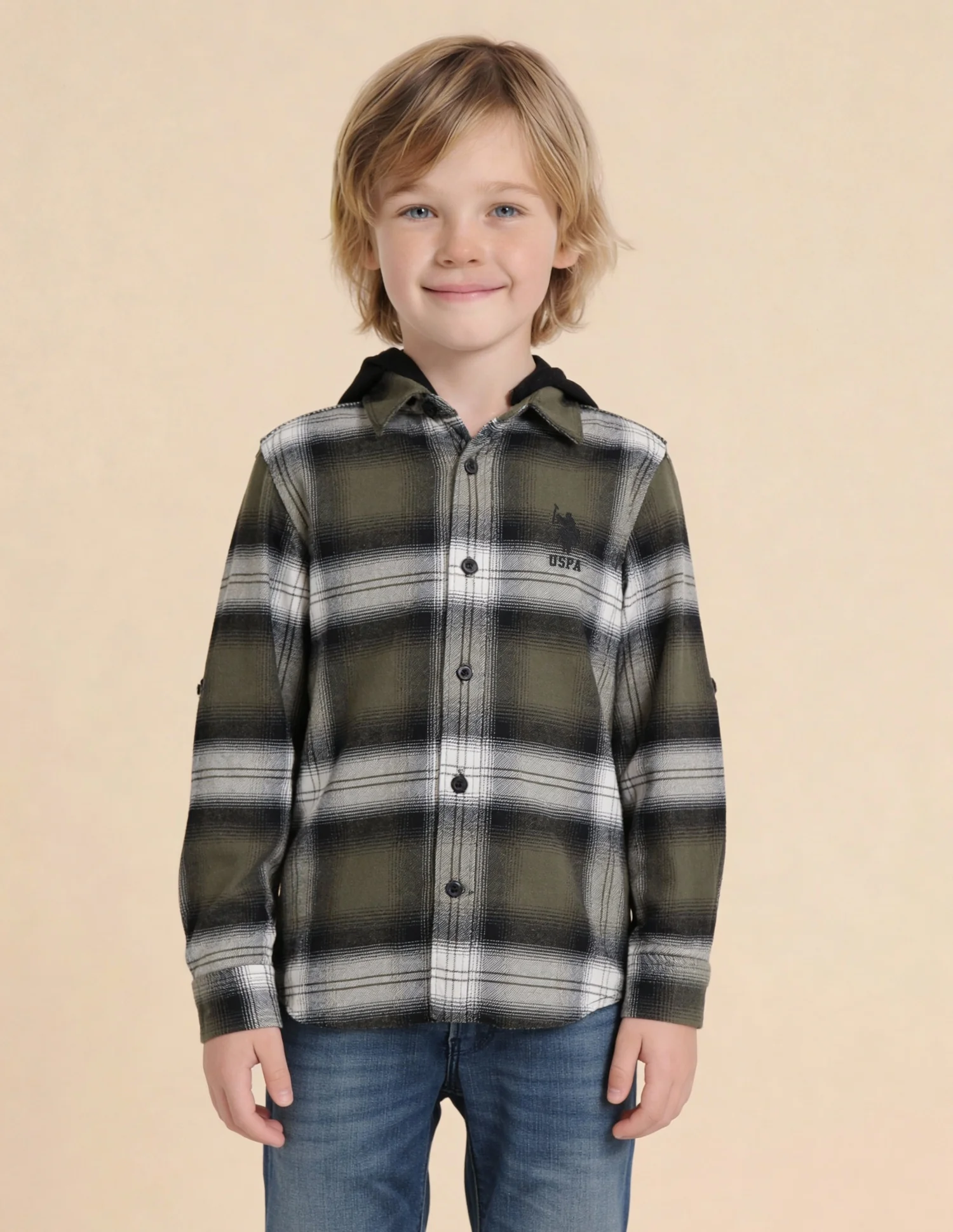 Boys Tartan Checked Regular Fit Shirt - Image 5