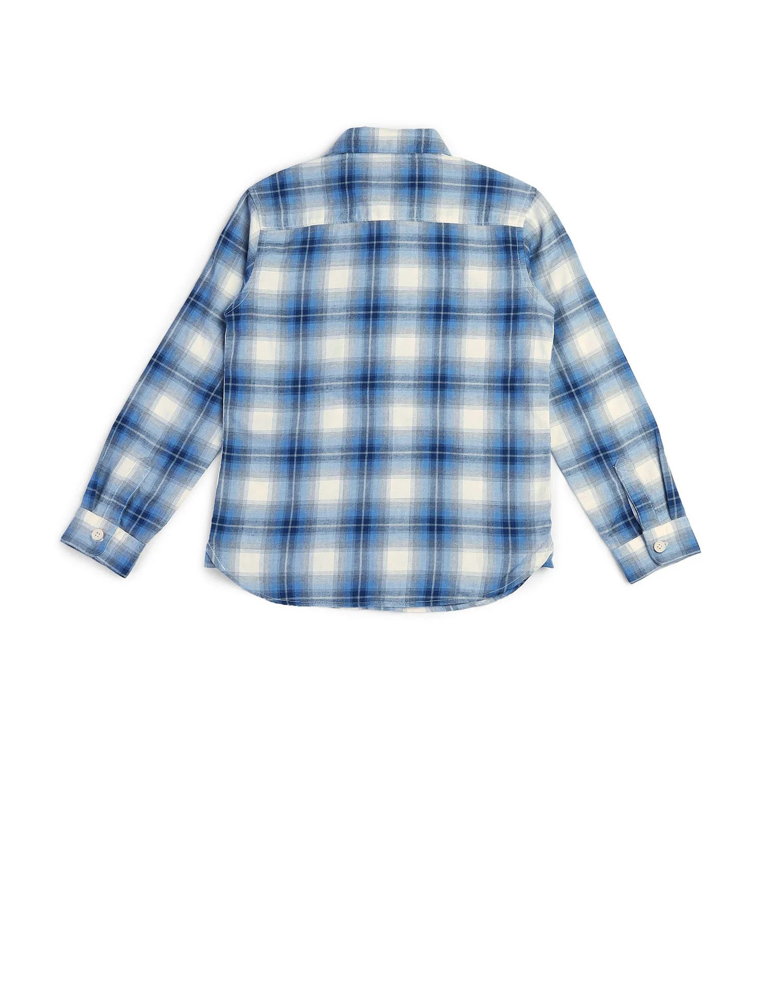 Boys Tartan Checked Twill Shirt - Image 8