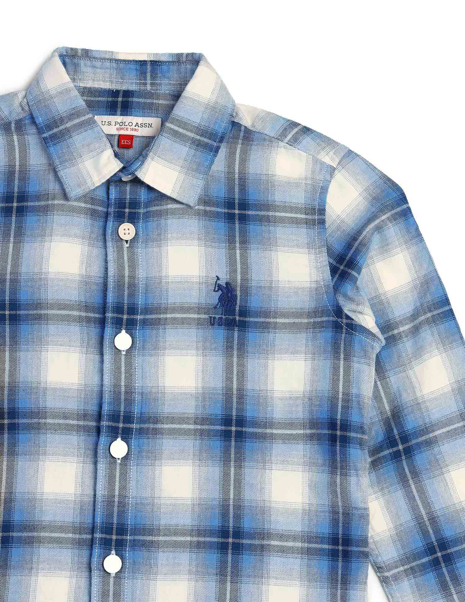 Boys Tartan Checked Twill Shirt - Image 9