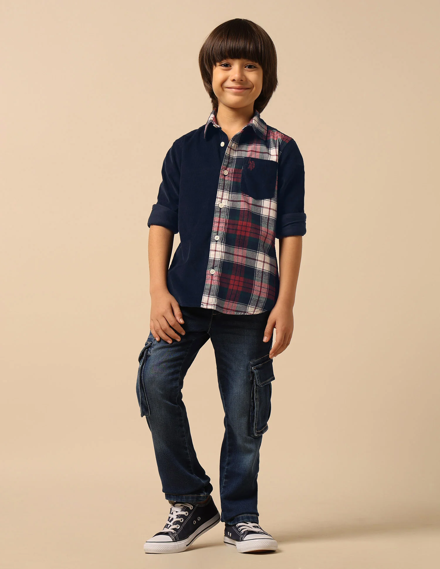 Boys Tartan Checked Twill Shirt - Image 3