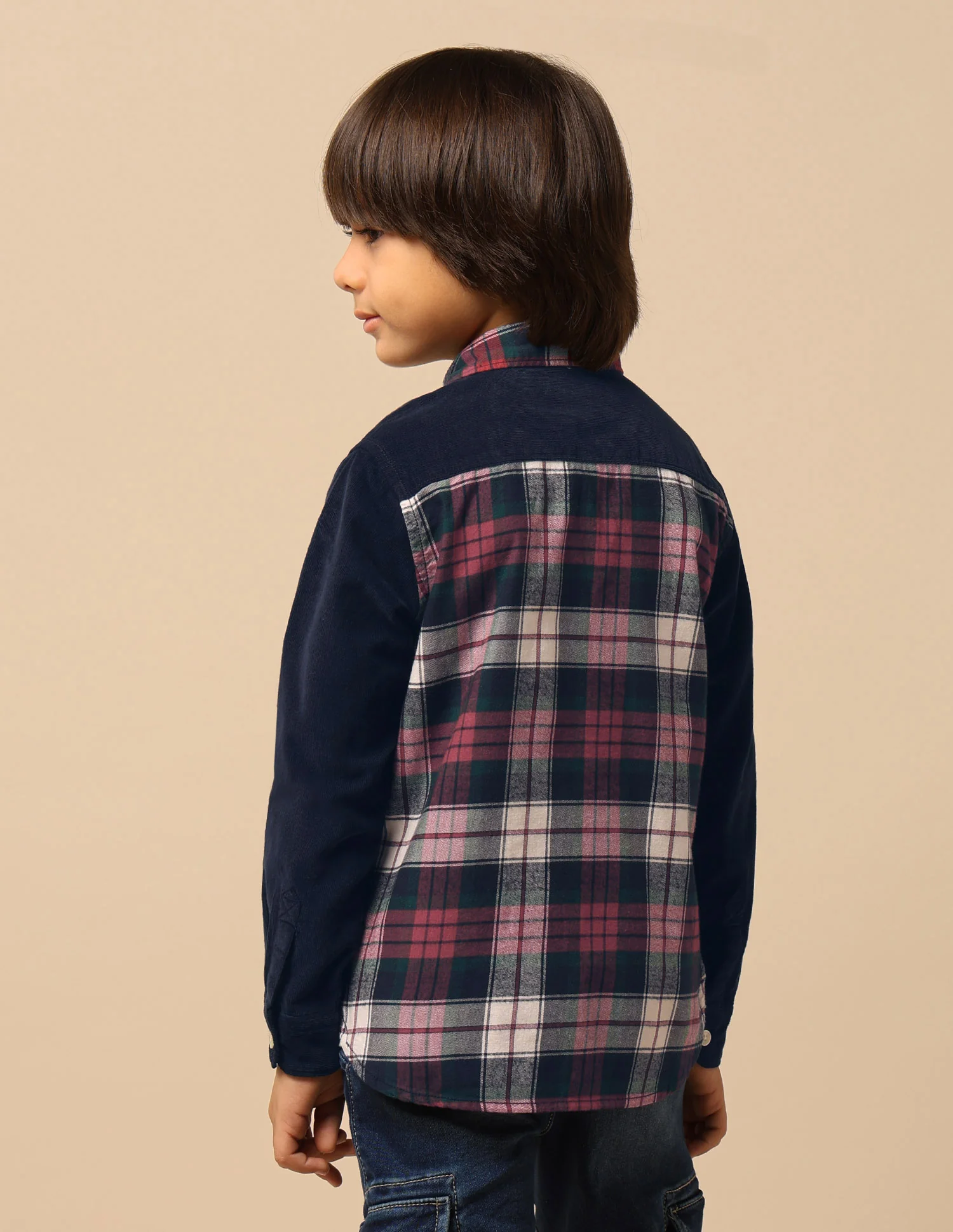 Boys Tartan Checked Twill Shirt - Image 5