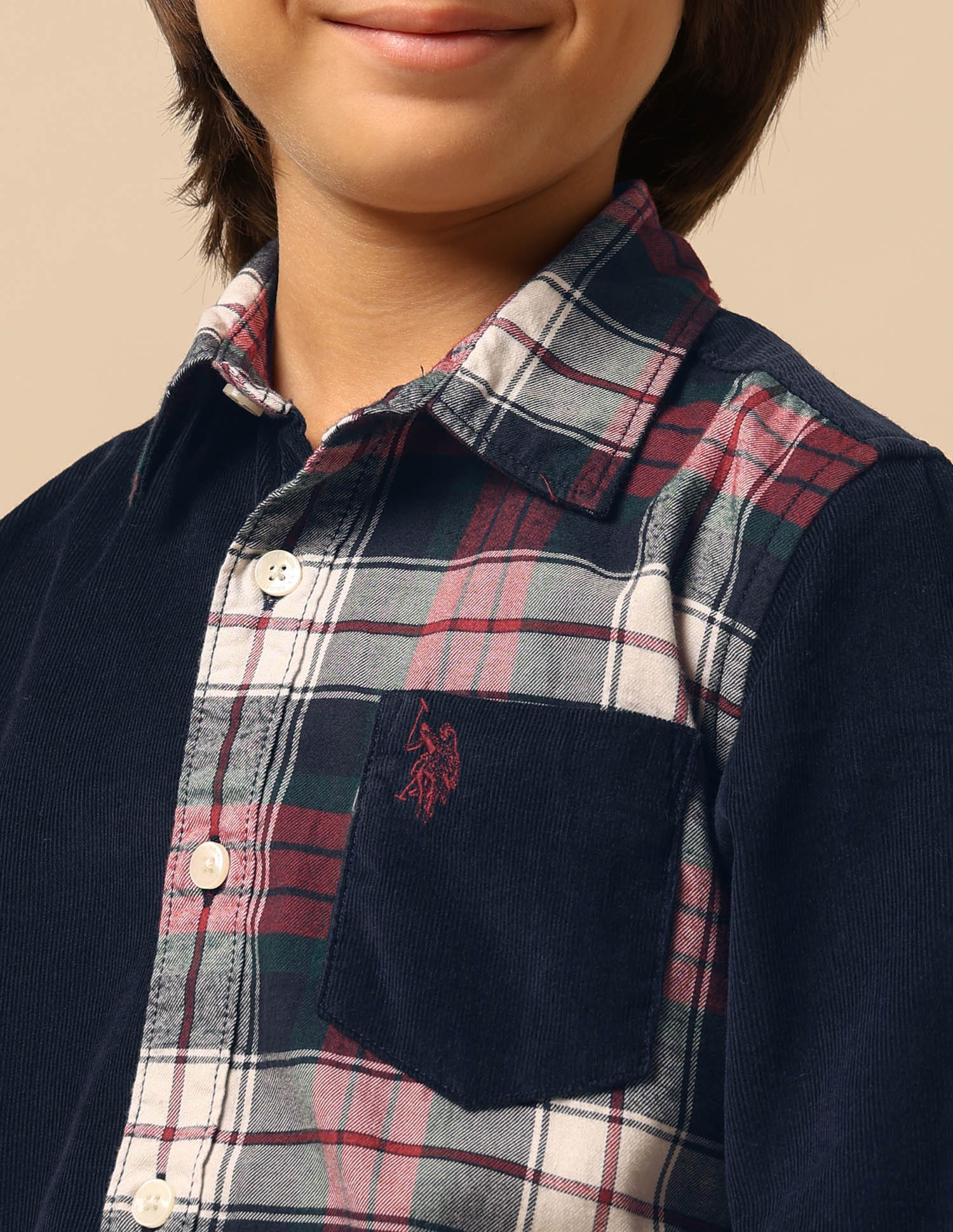 Boys Tartan Checked Twill Shirt - Image 6