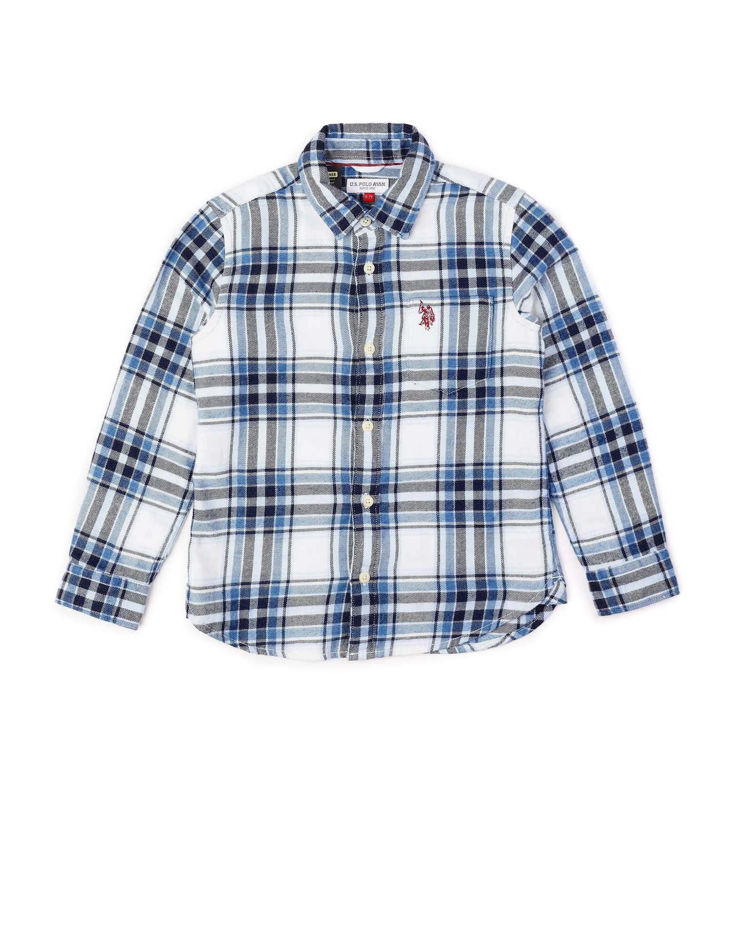 Boys Tartan Checked Twill Shirt - Image 7