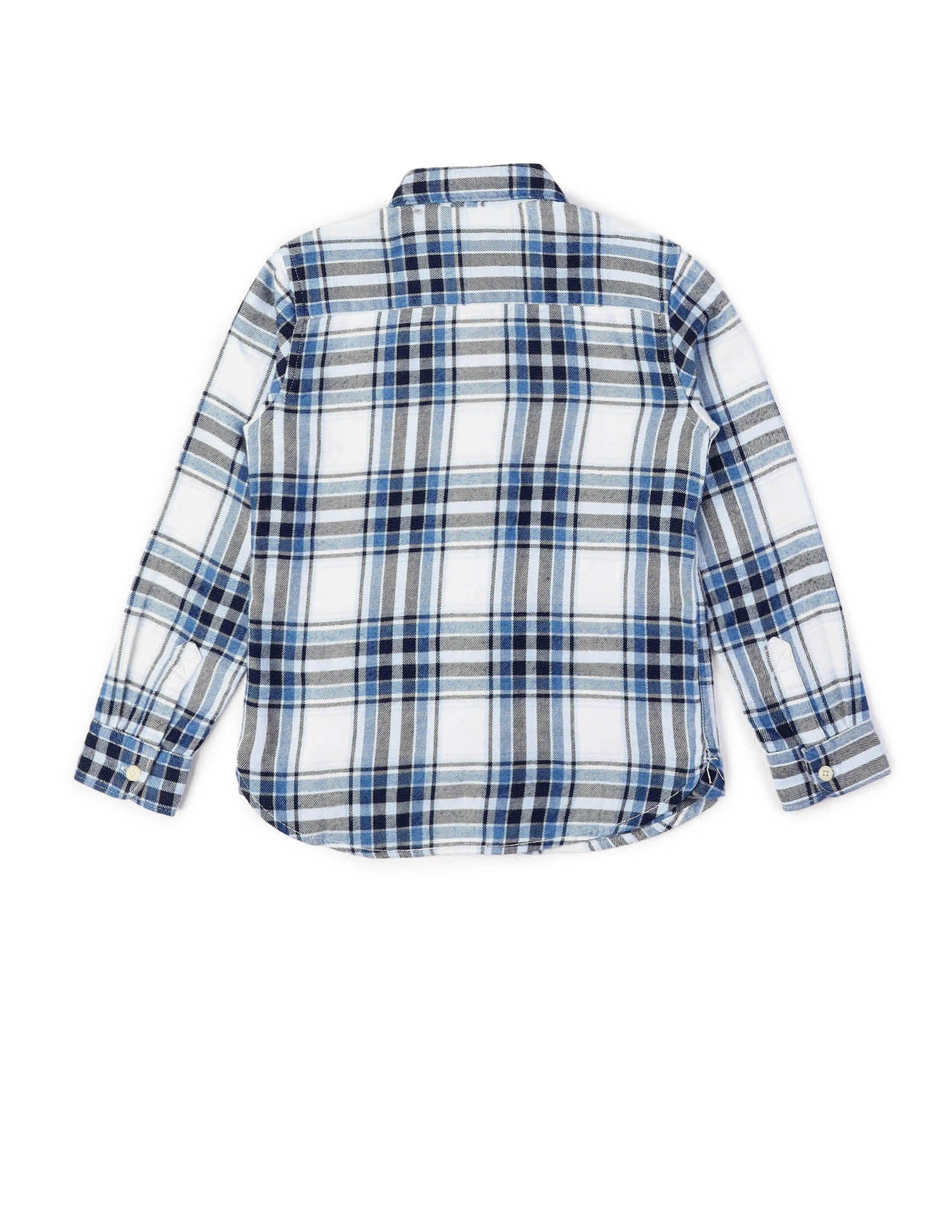 Boys Tartan Checked Twill Shirt - Image 8