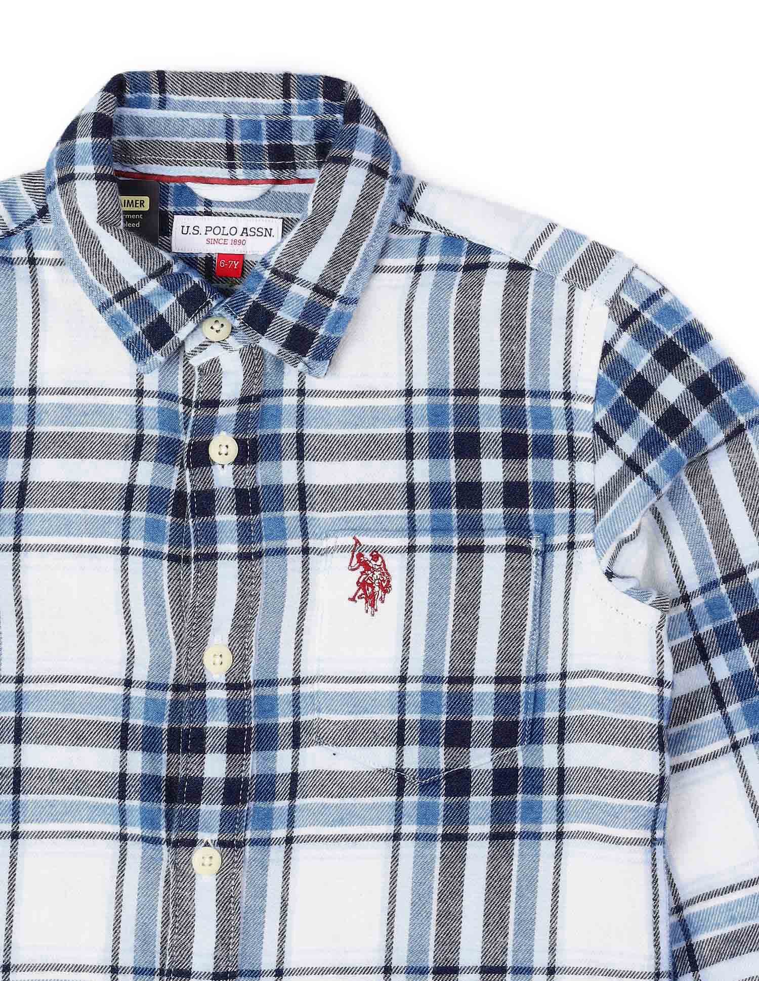 Boys Tartan Checked Twill Shirt - Image 9