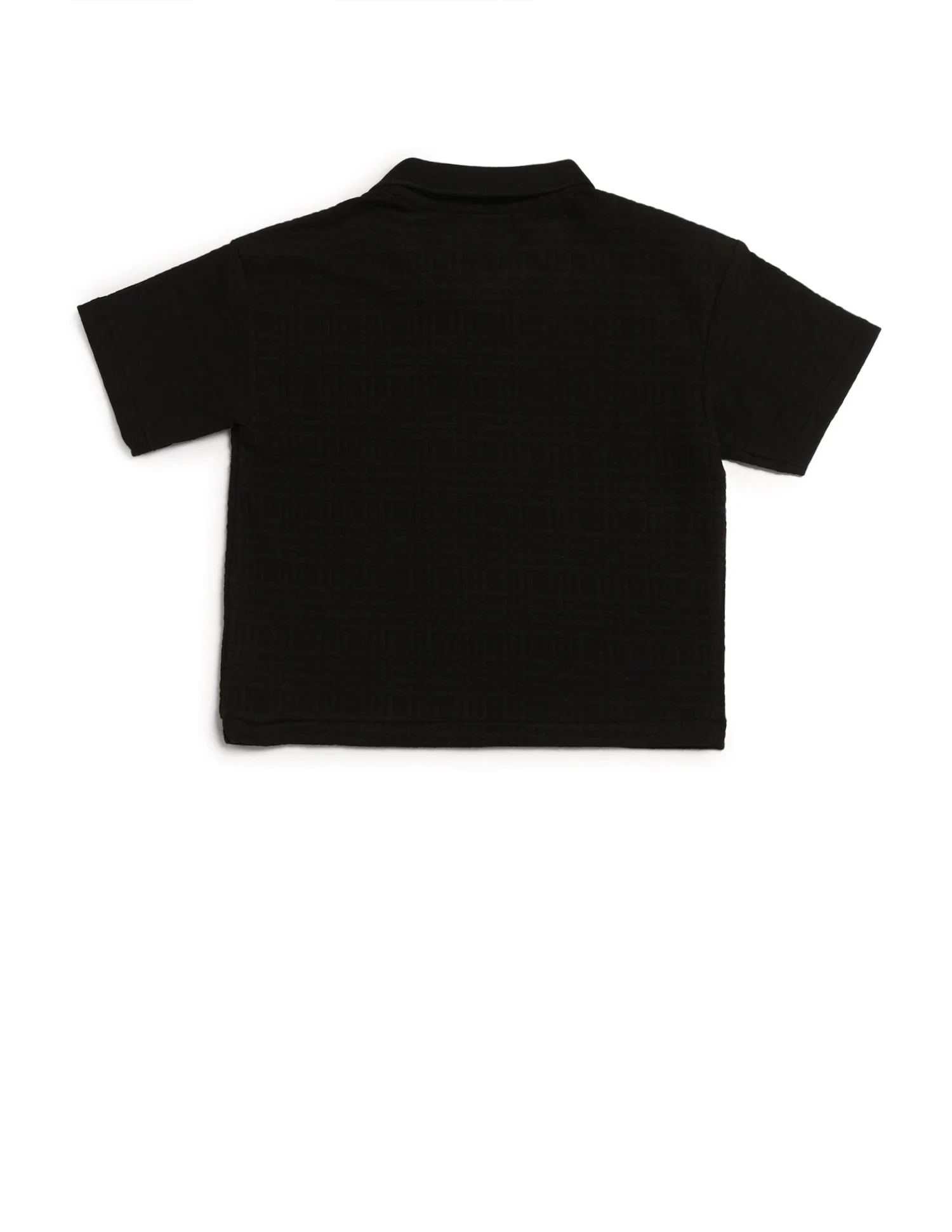 Boys Textured Boxy Fit Polo Shirt - Image 8