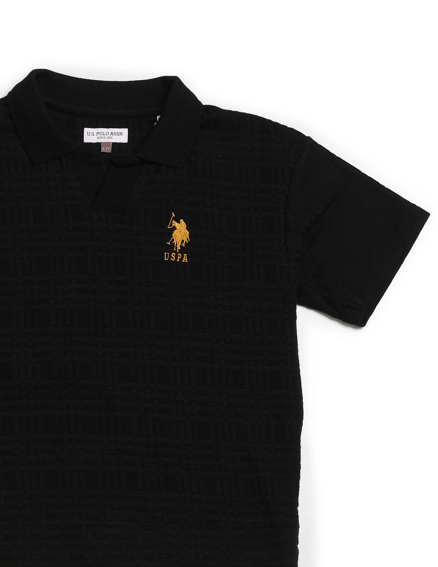 Boys Textured Boxy Fit Polo Shirt - Image 9