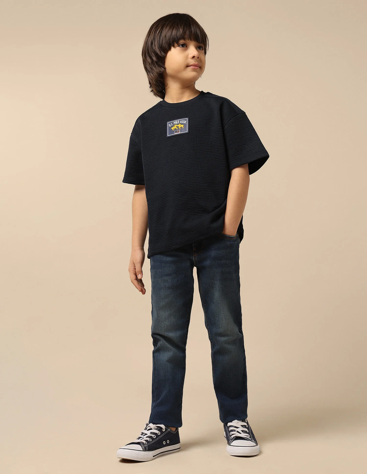 Boys Textured Boxy Fit T-Shirt - Image 3