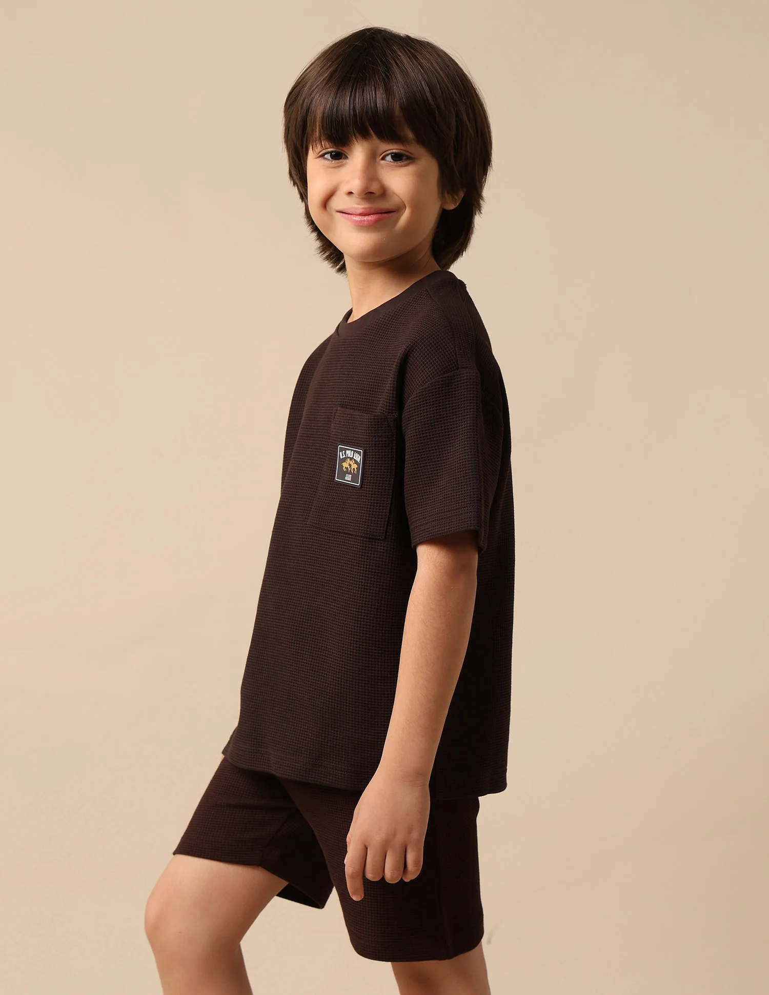 Boys Textured Boxy Fit T Shirt - Image 4