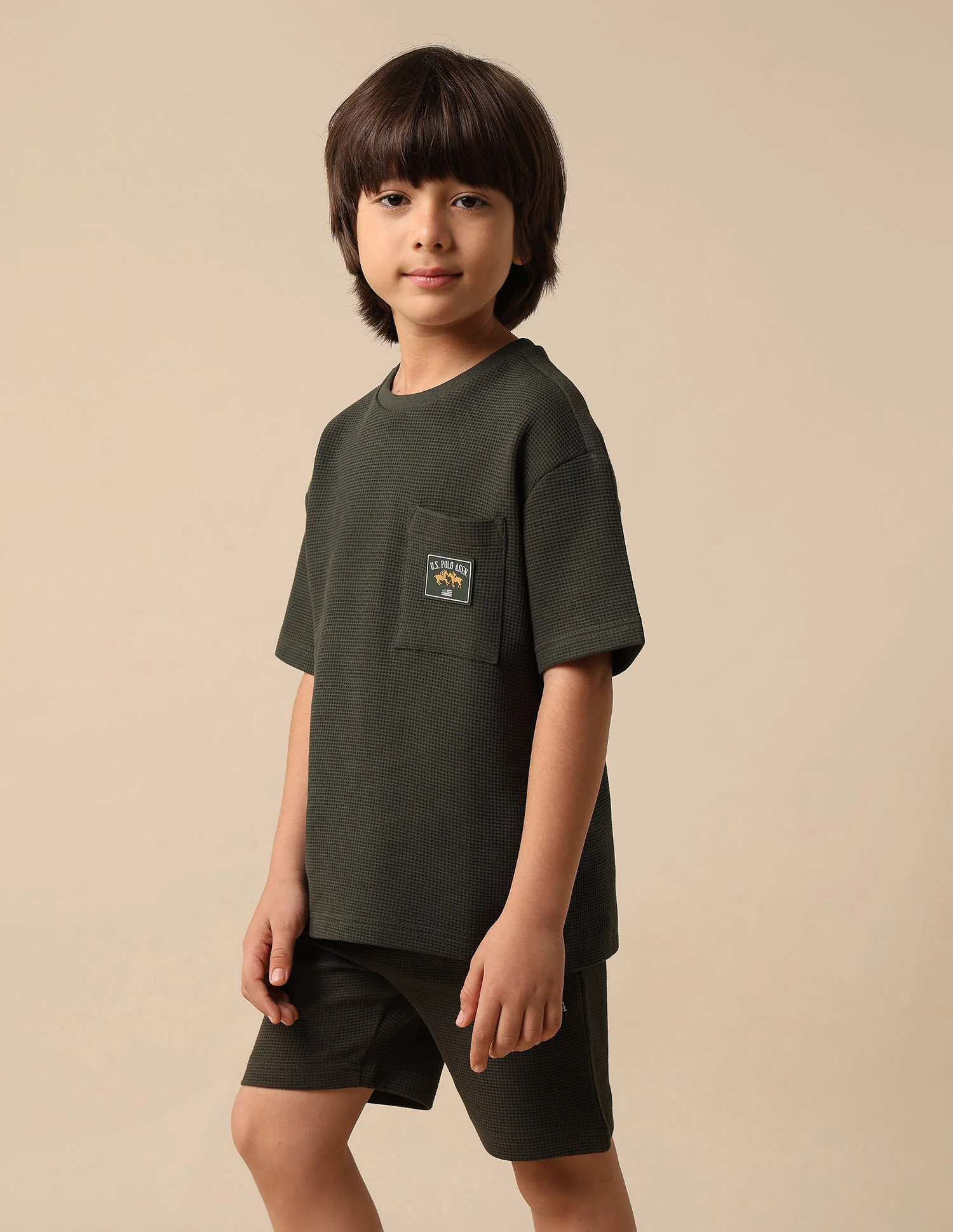 Boys Textured Boxy Fit T Shirt - Image 4