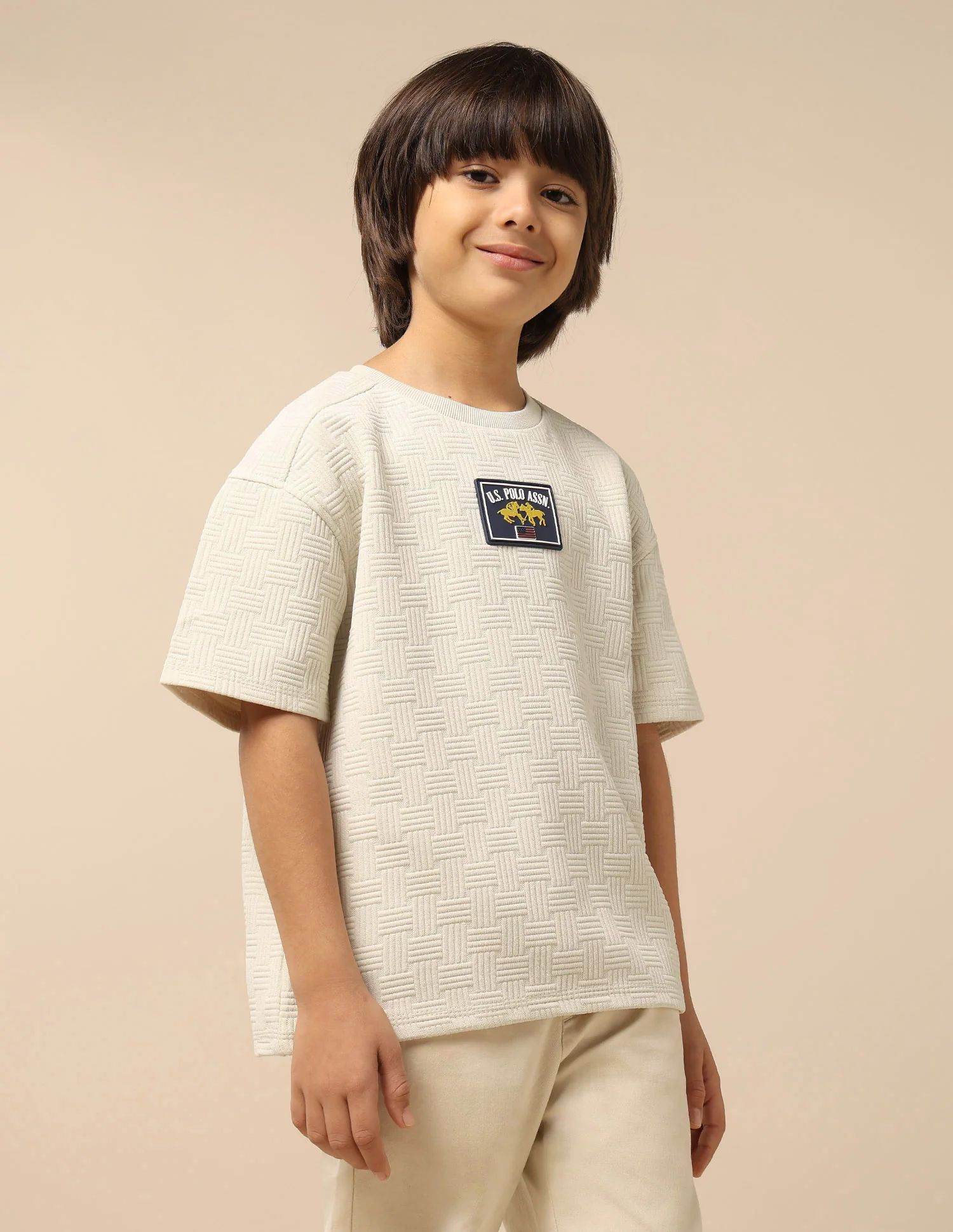 Boys Textured Boxy Fit T-Shirt - Image 4