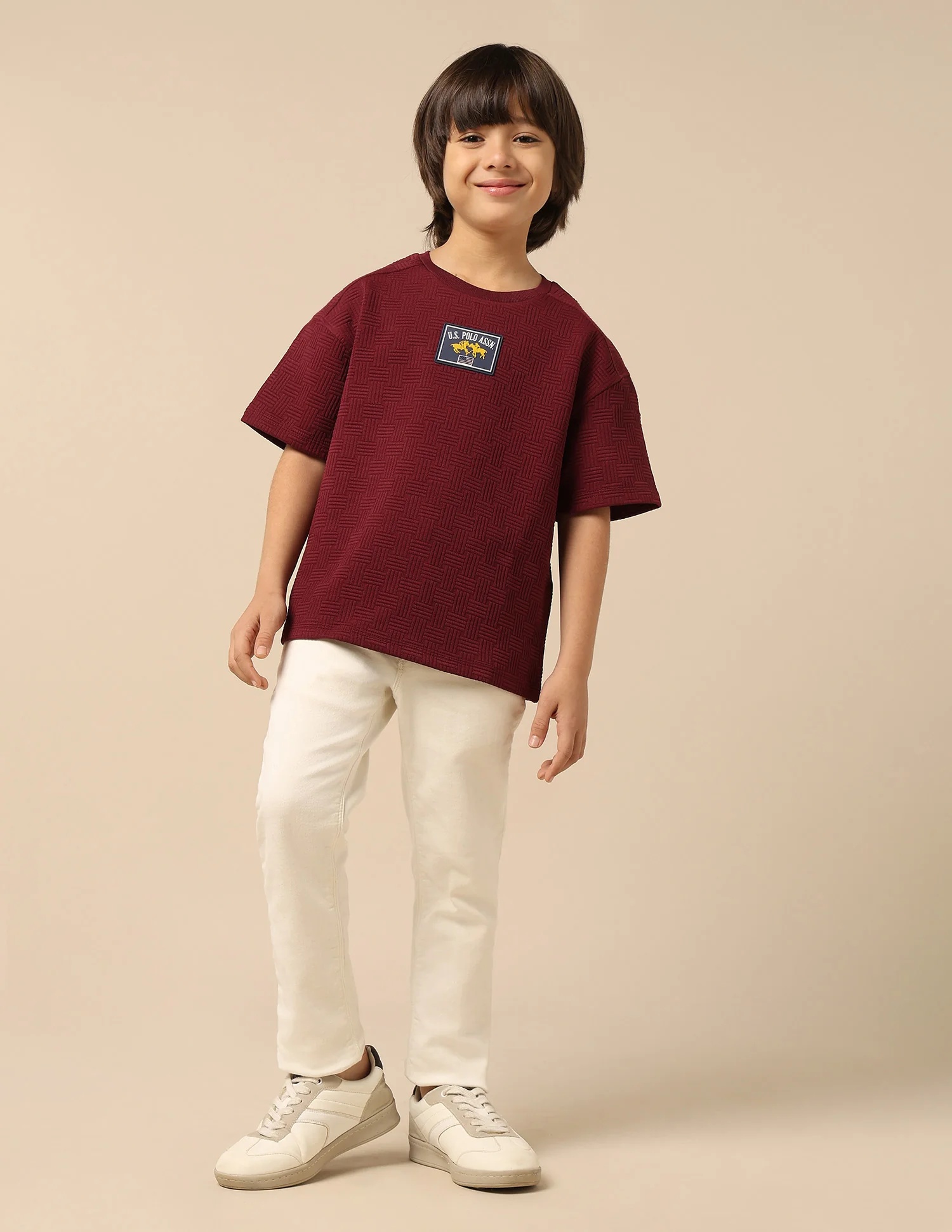 Boys Textured Boxy Fit T-Shirt - Image 3