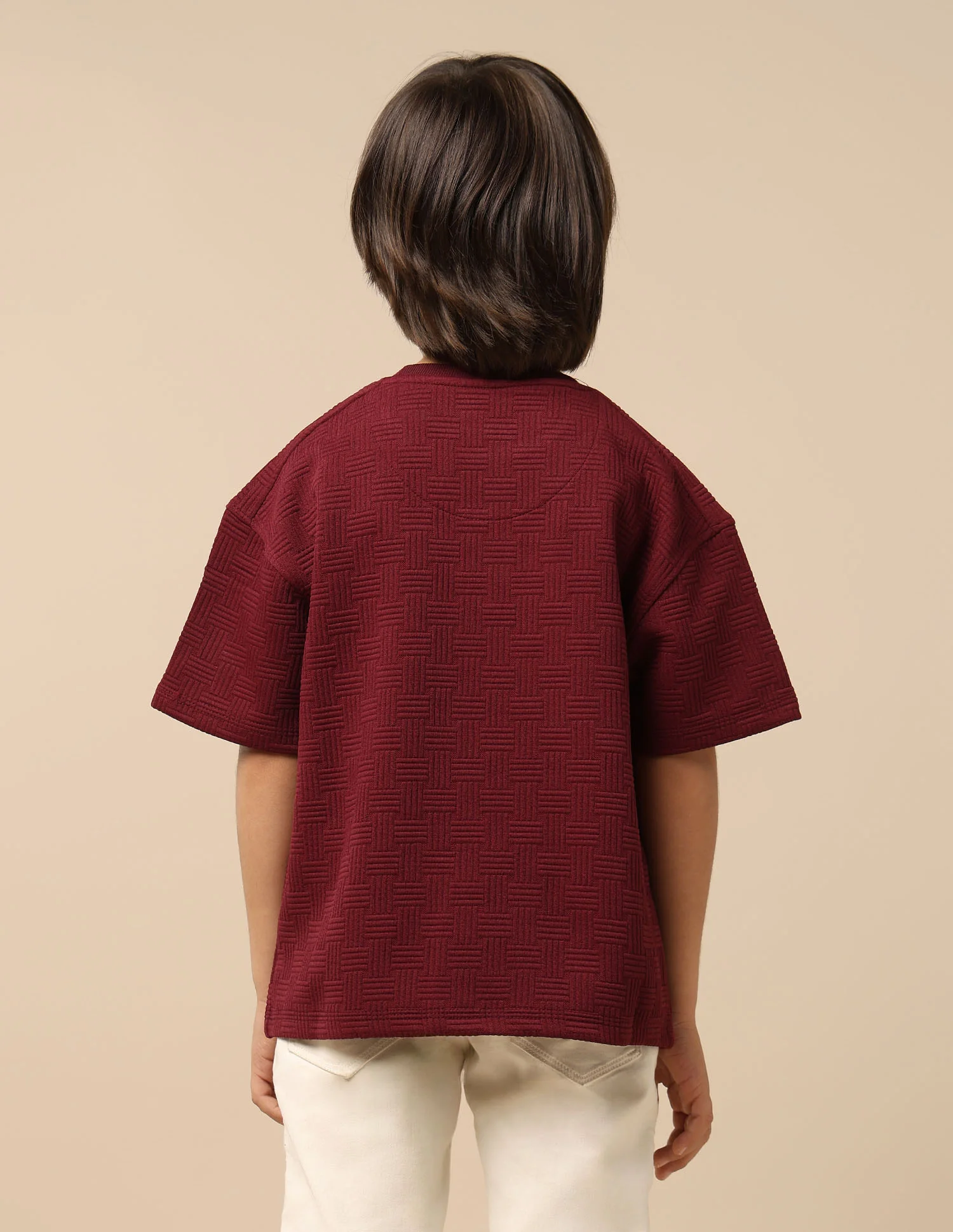 Boys Textured Boxy Fit T-Shirt - Image 5