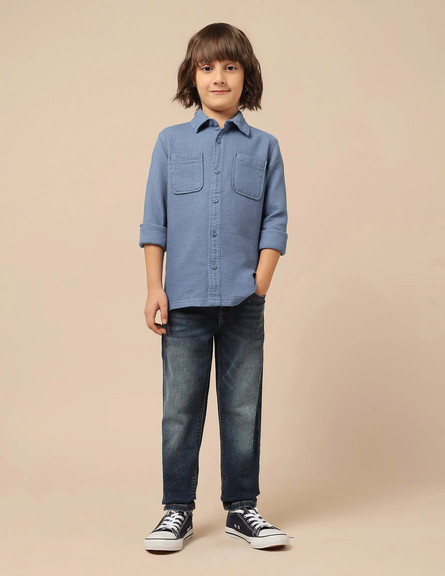 Boys Textured Dobby Shirt - Image 3