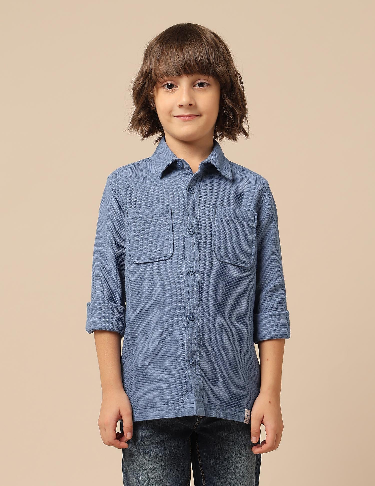 Boys Textured Dobby Shirt - Image 6