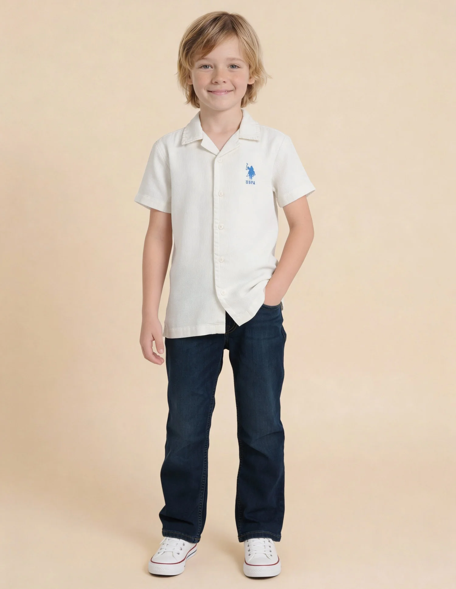 Boys Textured Graphic Brand Appliqued Shirt - Image 3