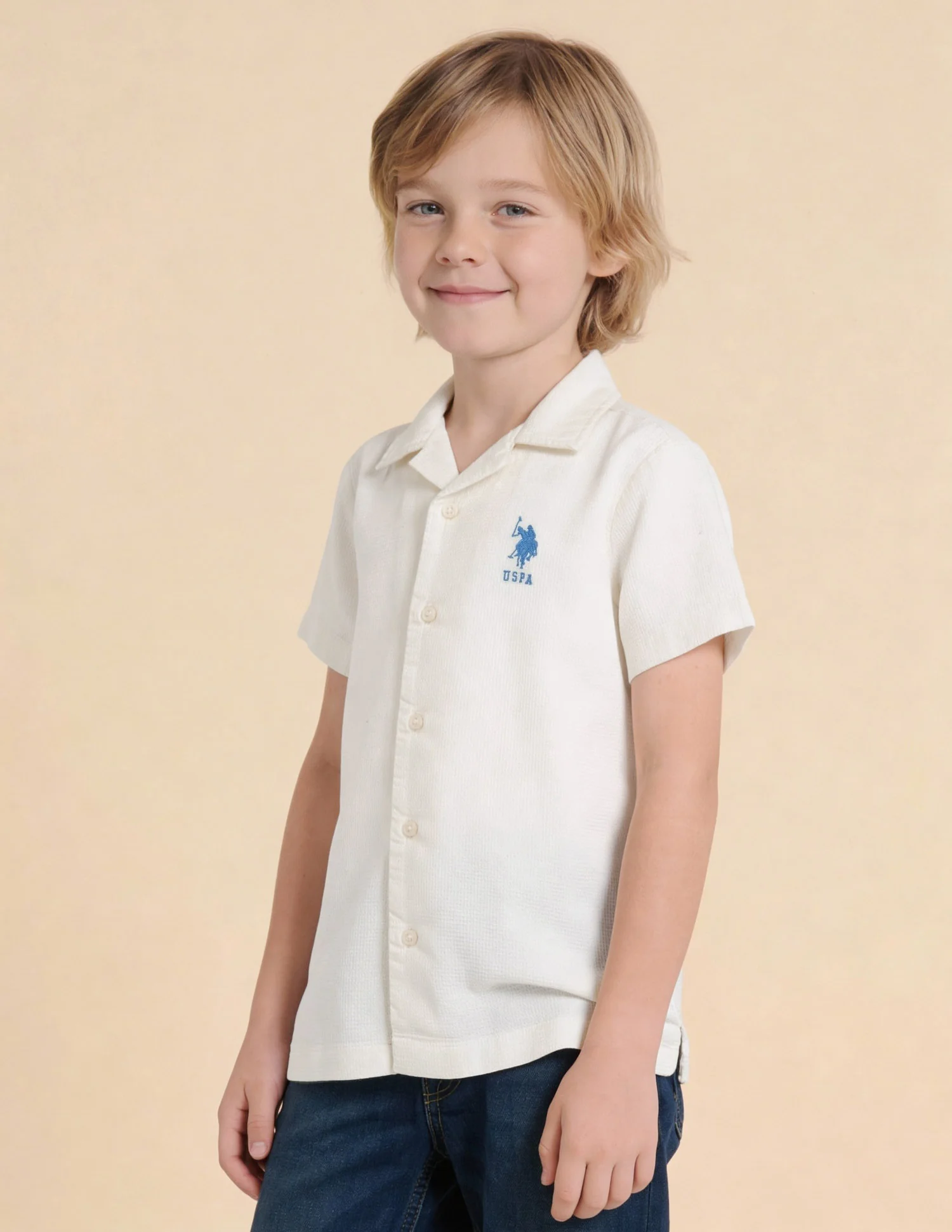 Boys Textured Graphic Brand Appliqued Shirt - Image 4