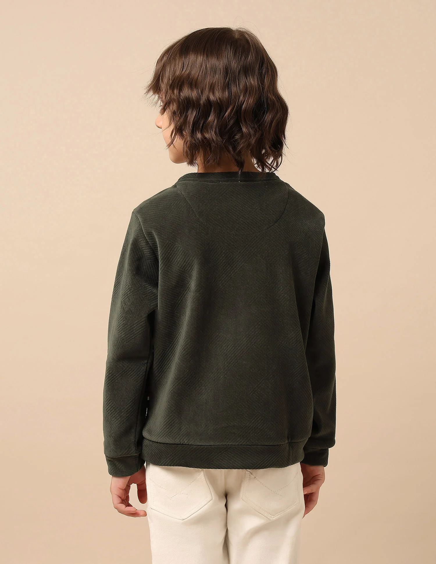 Boys Textured Patterned Knit Regular Fit Sweatshirt - Image 5