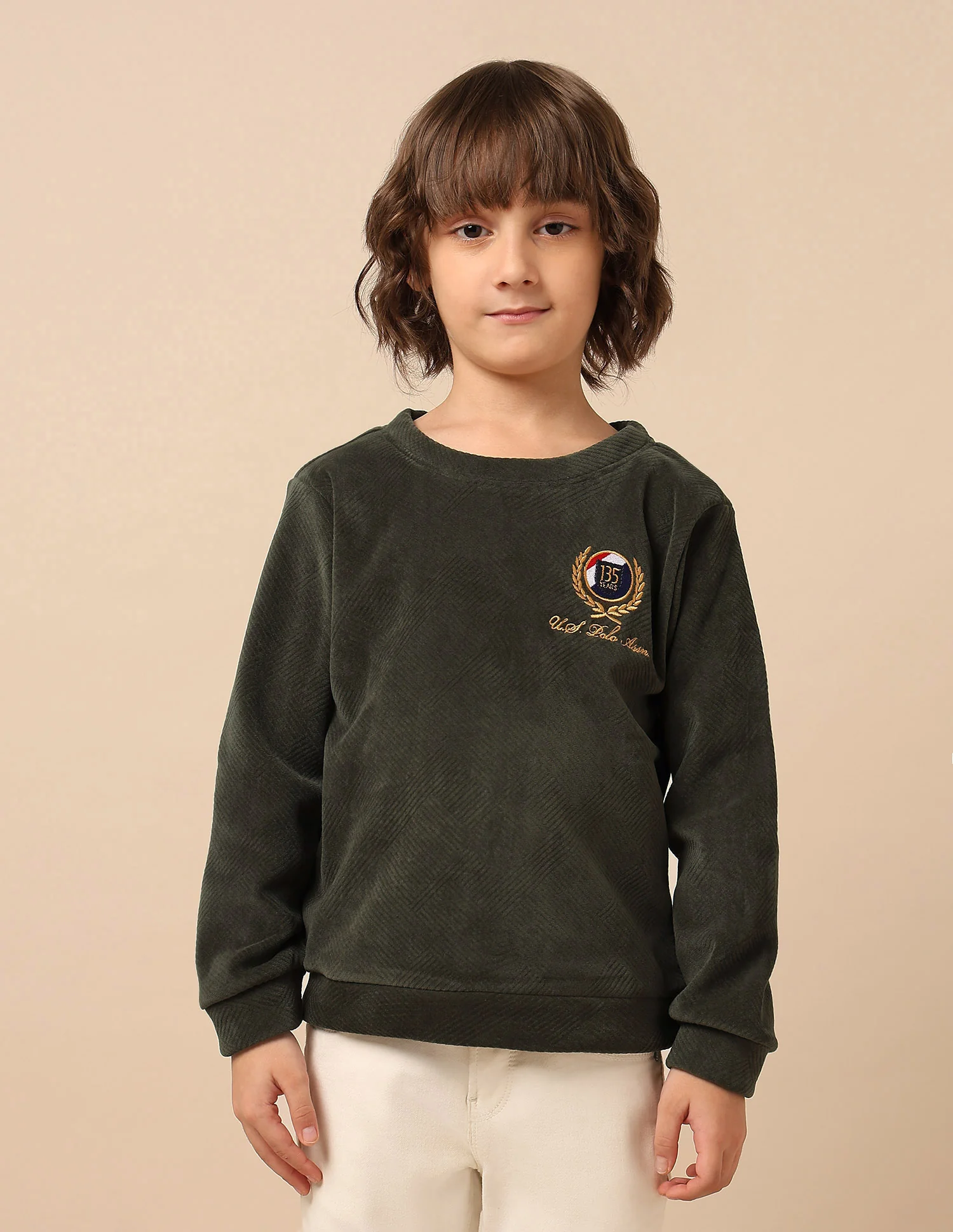 Boys Textured Patterned Knit Regular Fit Sweatshirt - Image 6
