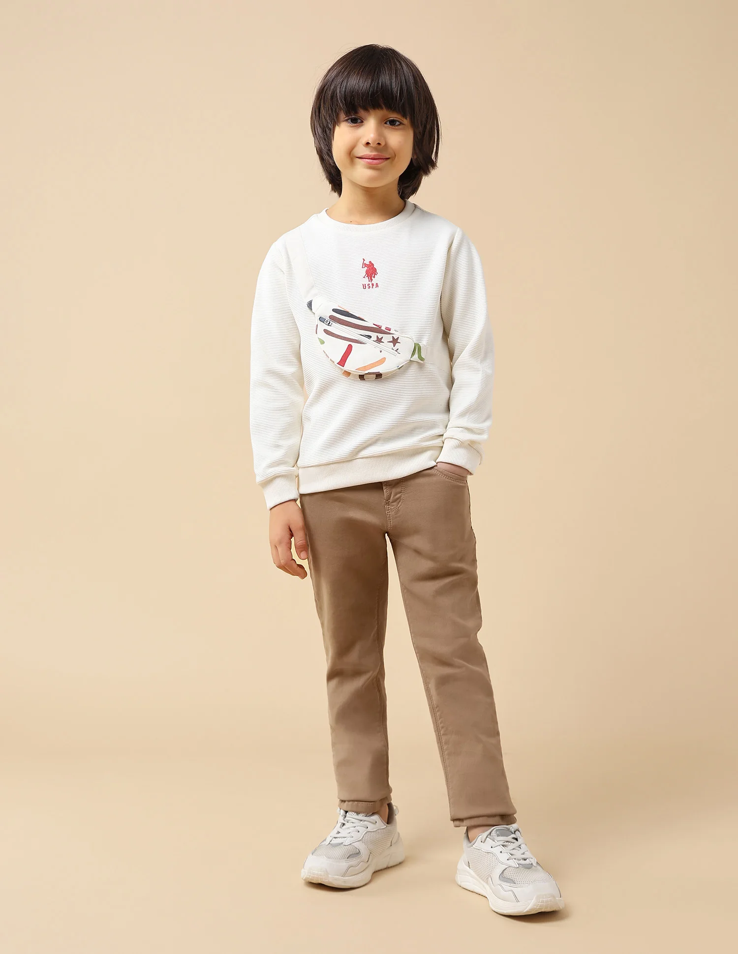 Boys Textured patterned Knit Regular Fit Sweatshirt - Image 3