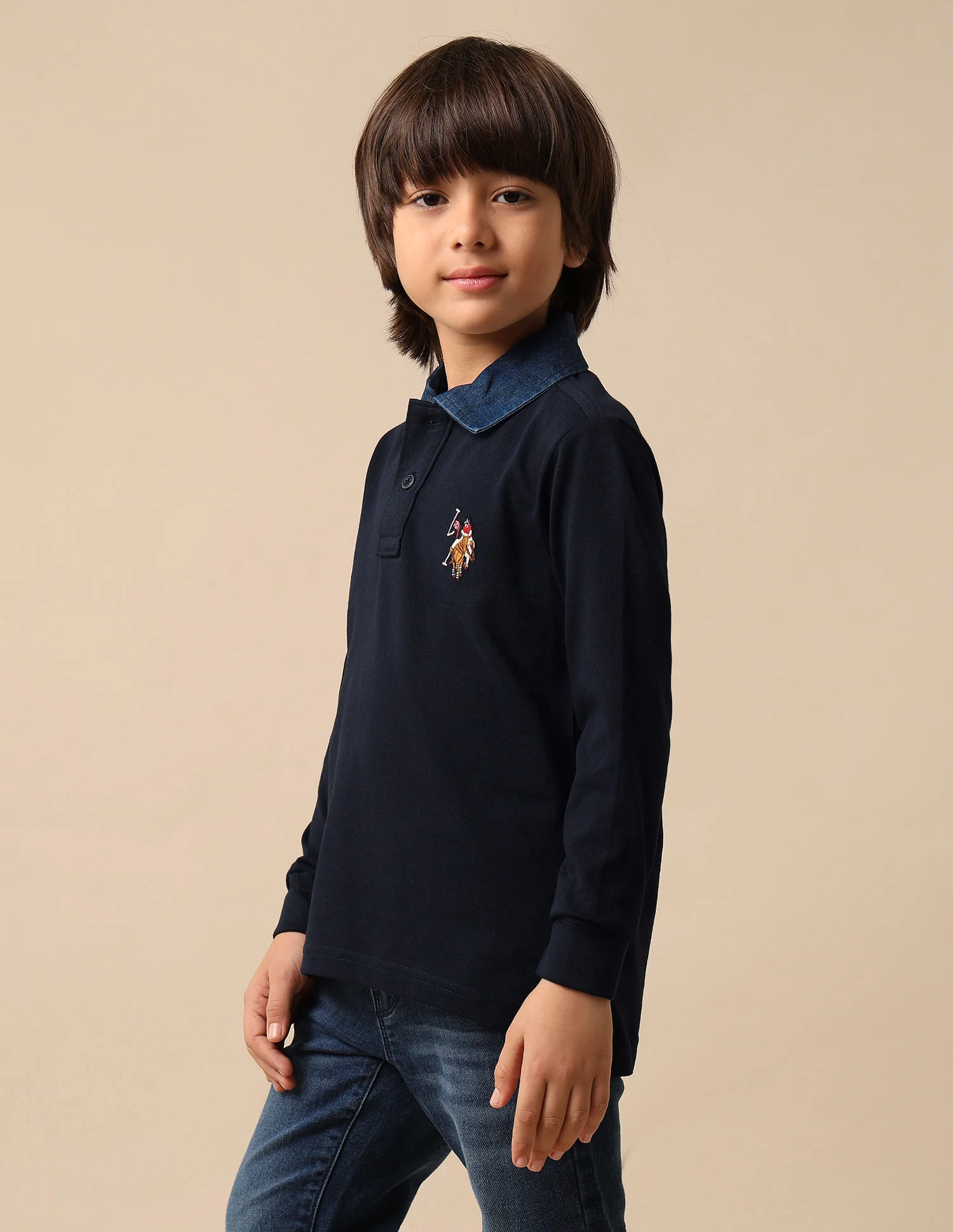 Boys Textured Pure Cotton Polo Shirt - Image 4