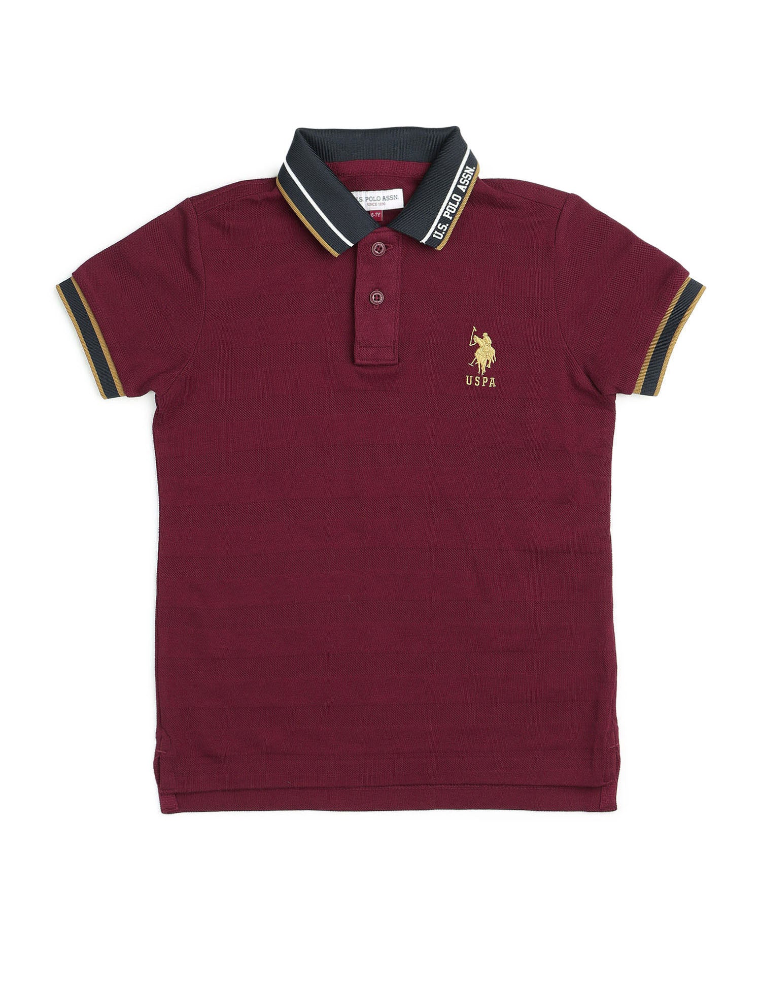 Boys Textured Pure Cotton Polo Shirt - Image 7