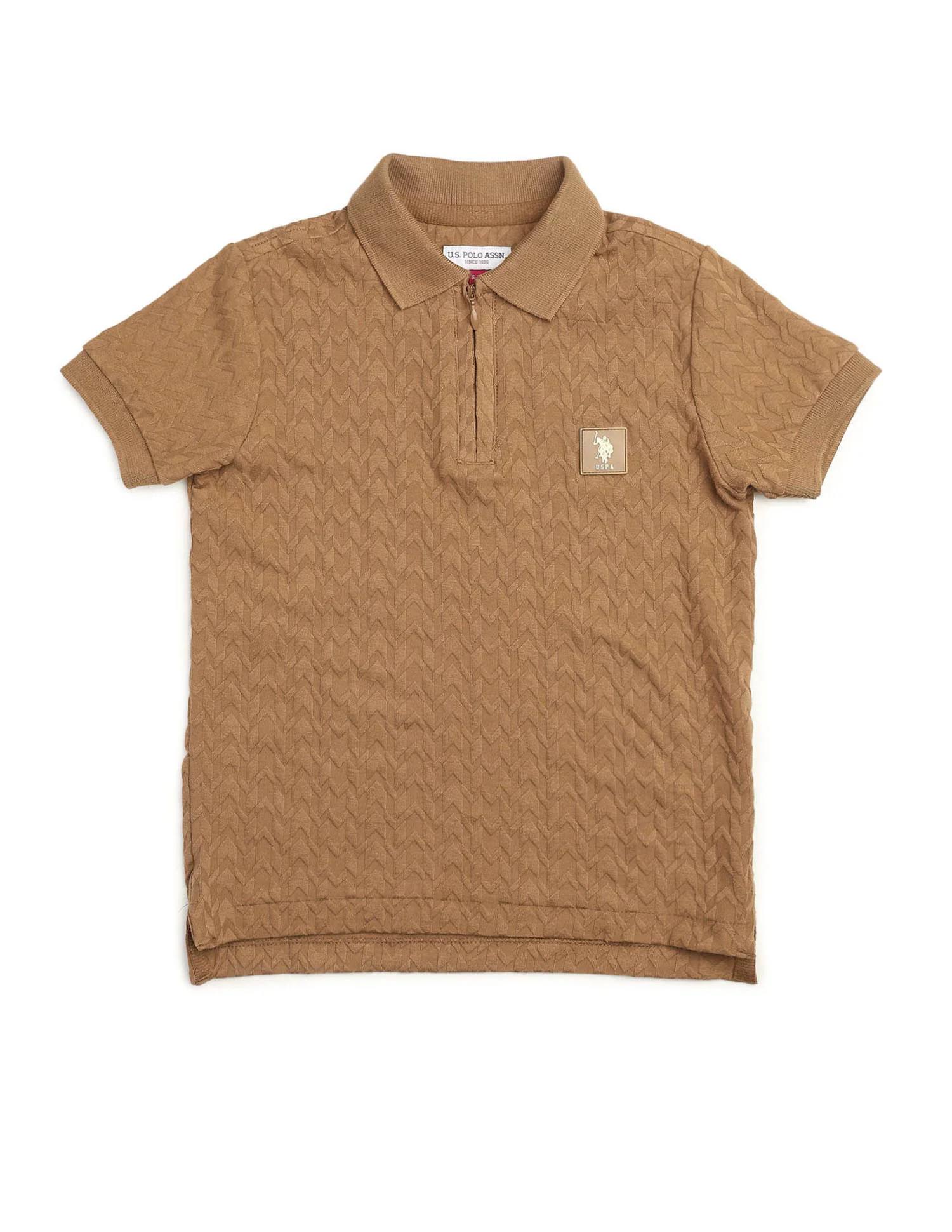 Boys Textured Pure Cotton Polo Shirt - Image 7