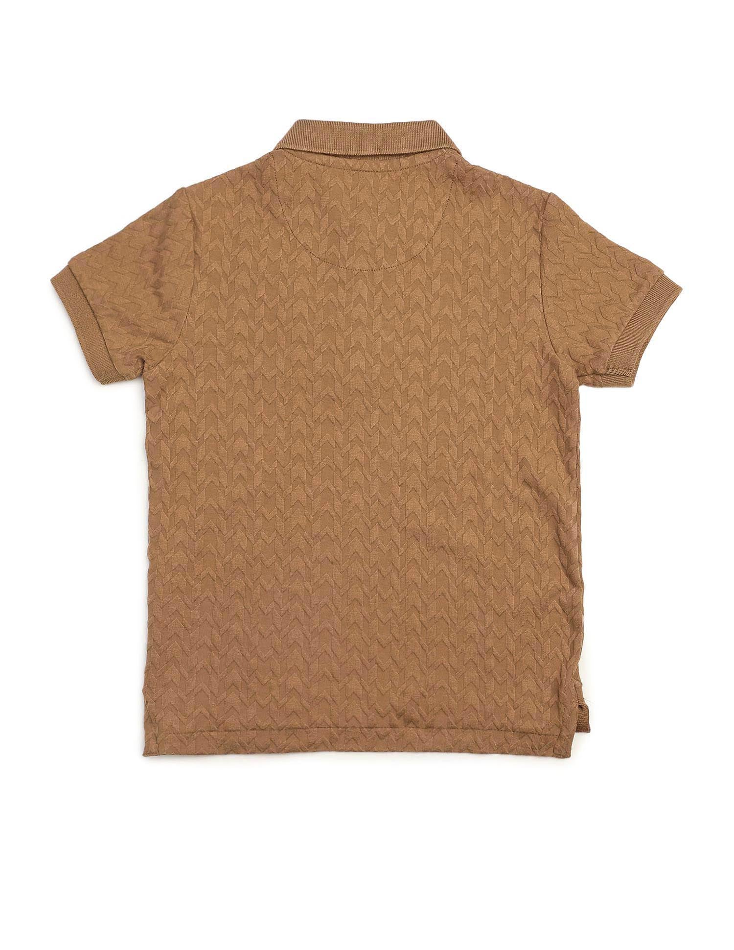 Boys Textured Pure Cotton Polo Shirt - Image 8
