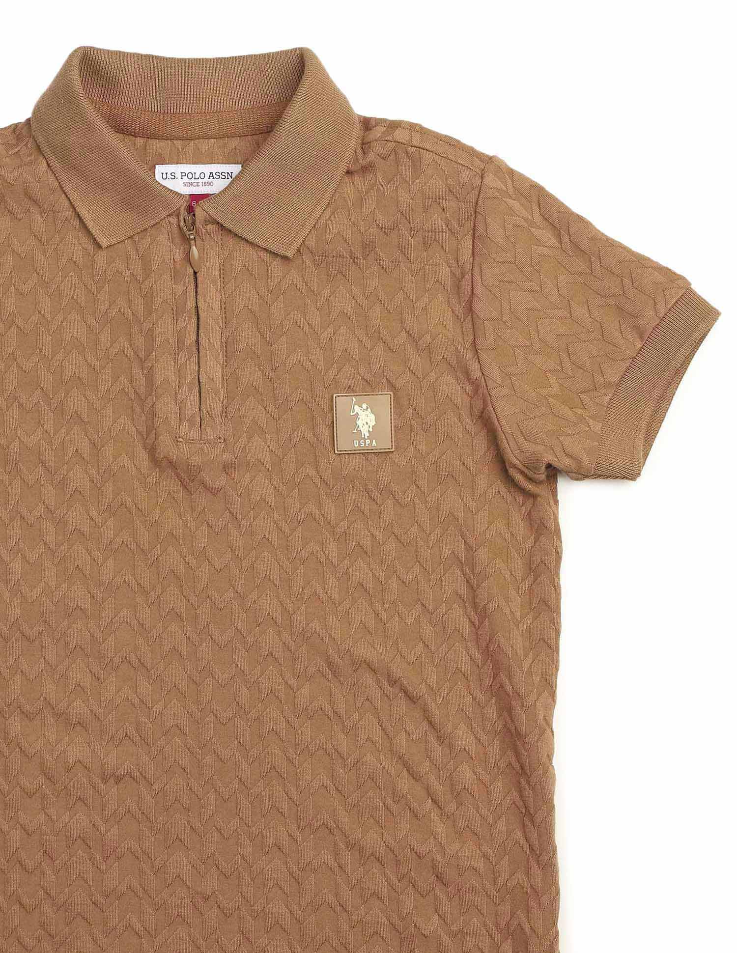 Boys Textured Pure Cotton Polo Shirt - Image 9