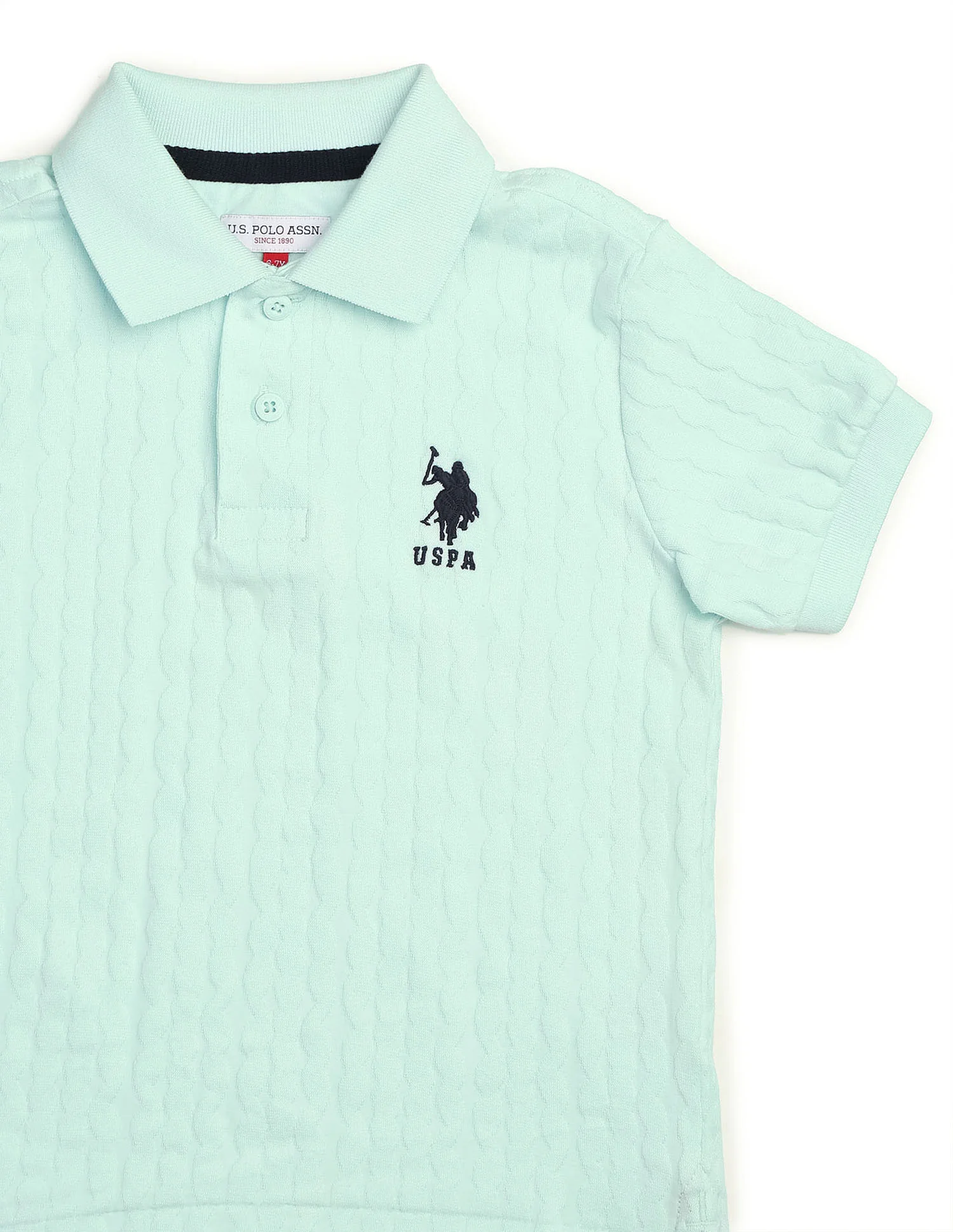 Boys Textured Pure Cotton Polo Shirt - Image 9
