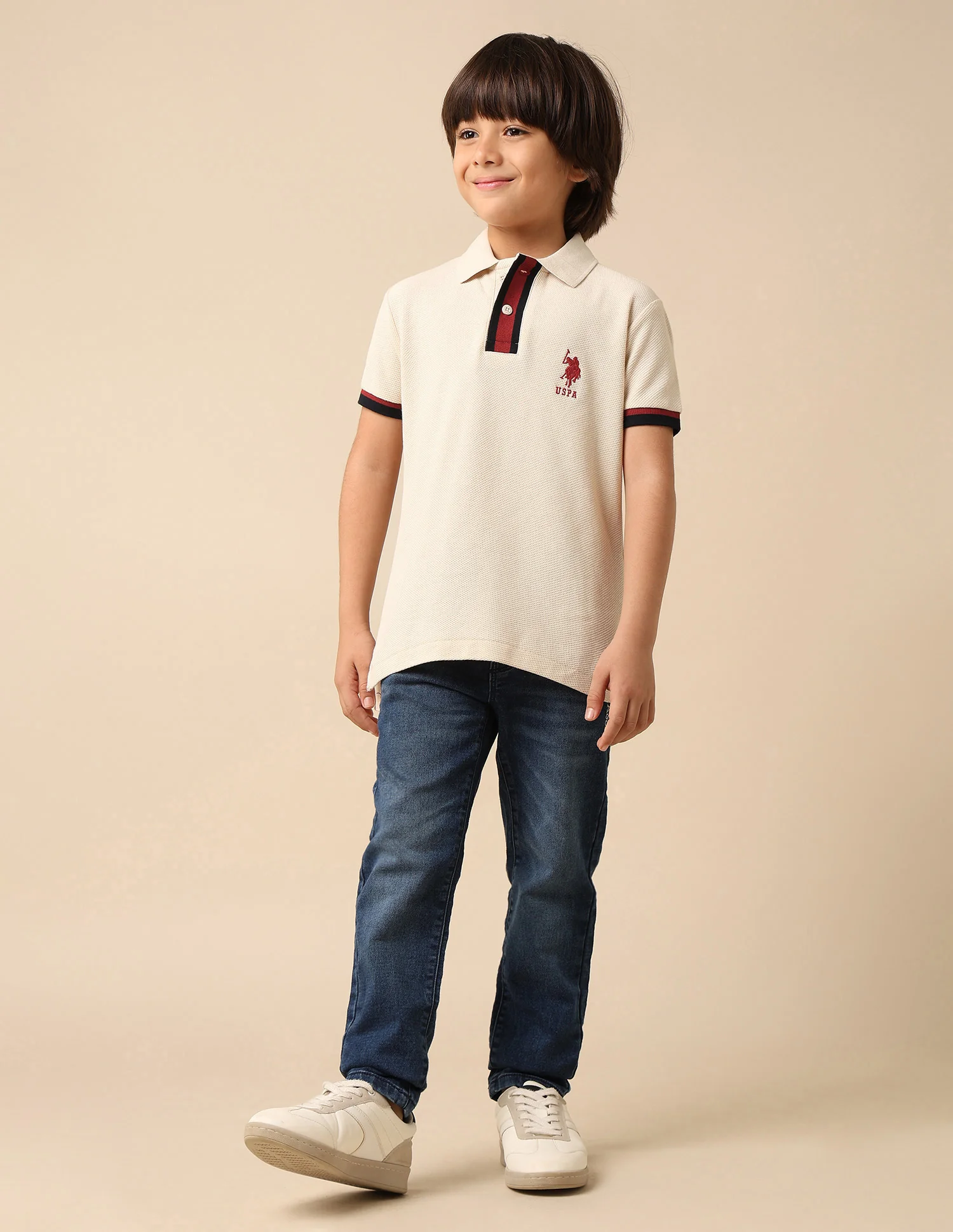 Boys Textured Pure Cotton Polo Shirt - Image 3