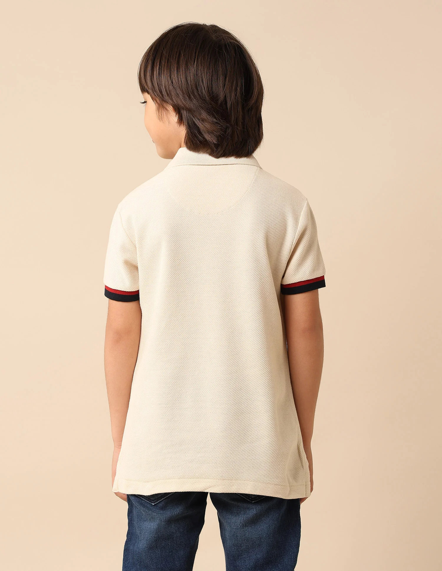 Boys Textured Pure Cotton Polo Shirt - Image 5