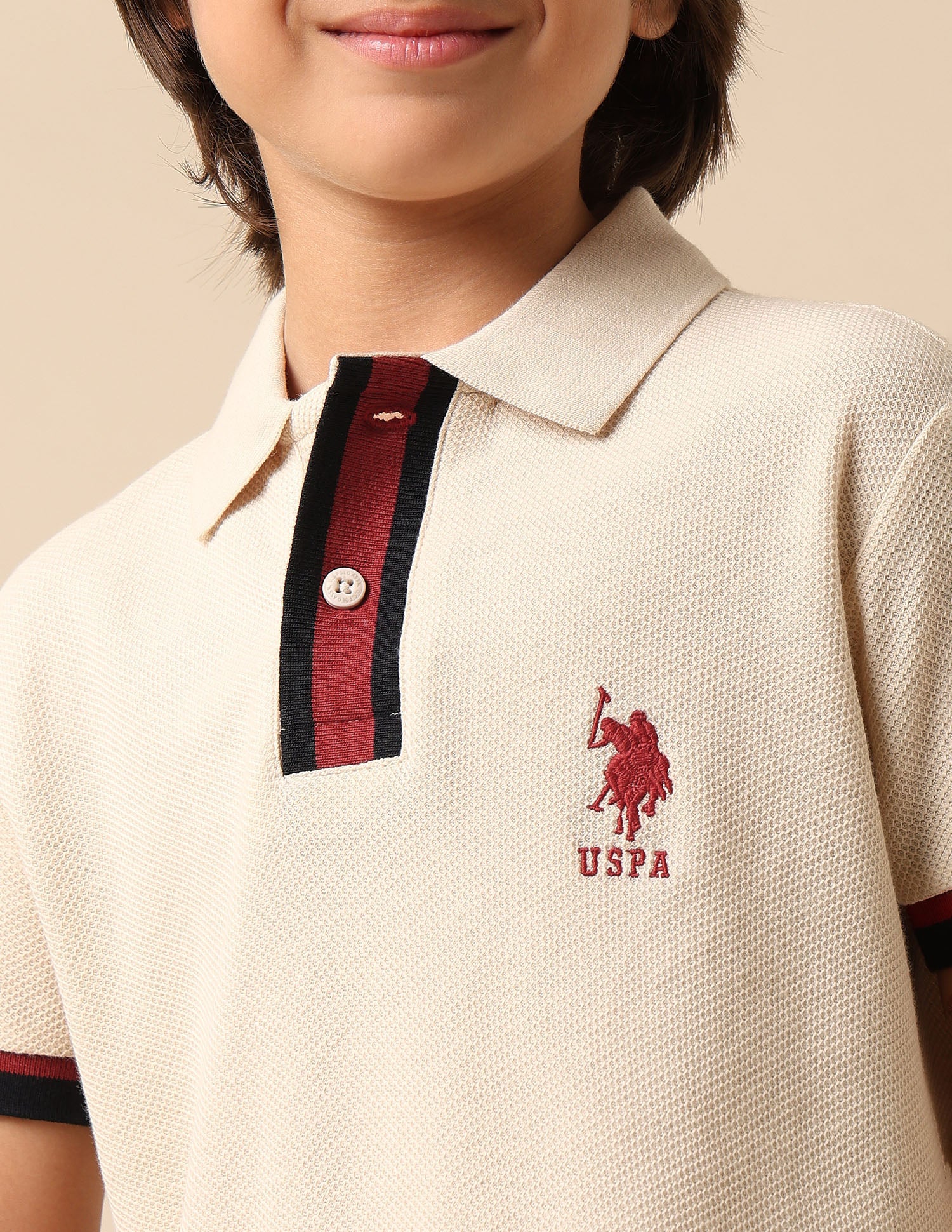 Boys Textured Pure Cotton Polo Shirt - Image 6