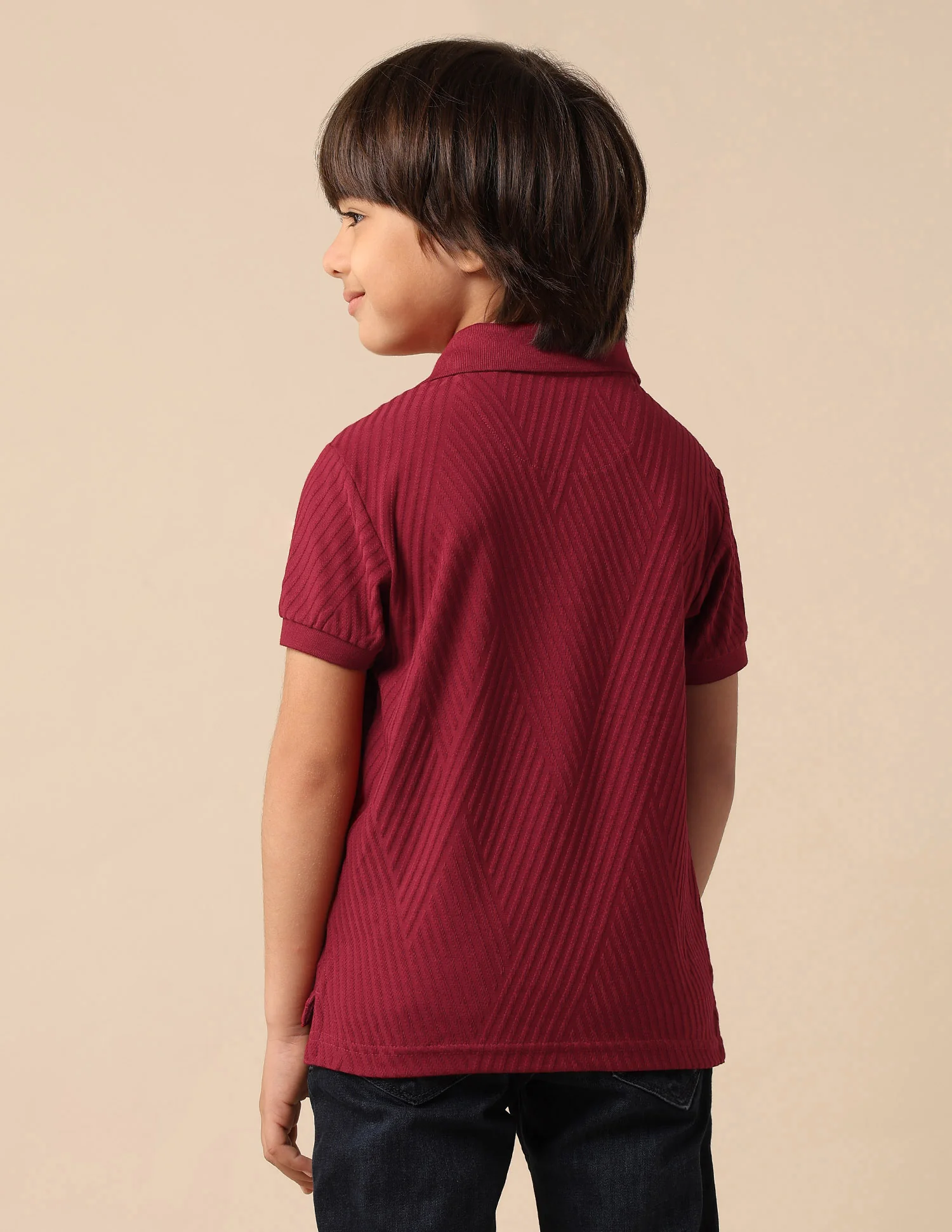 Boys Textured Pure Cotton Polo Shirt - Image 5