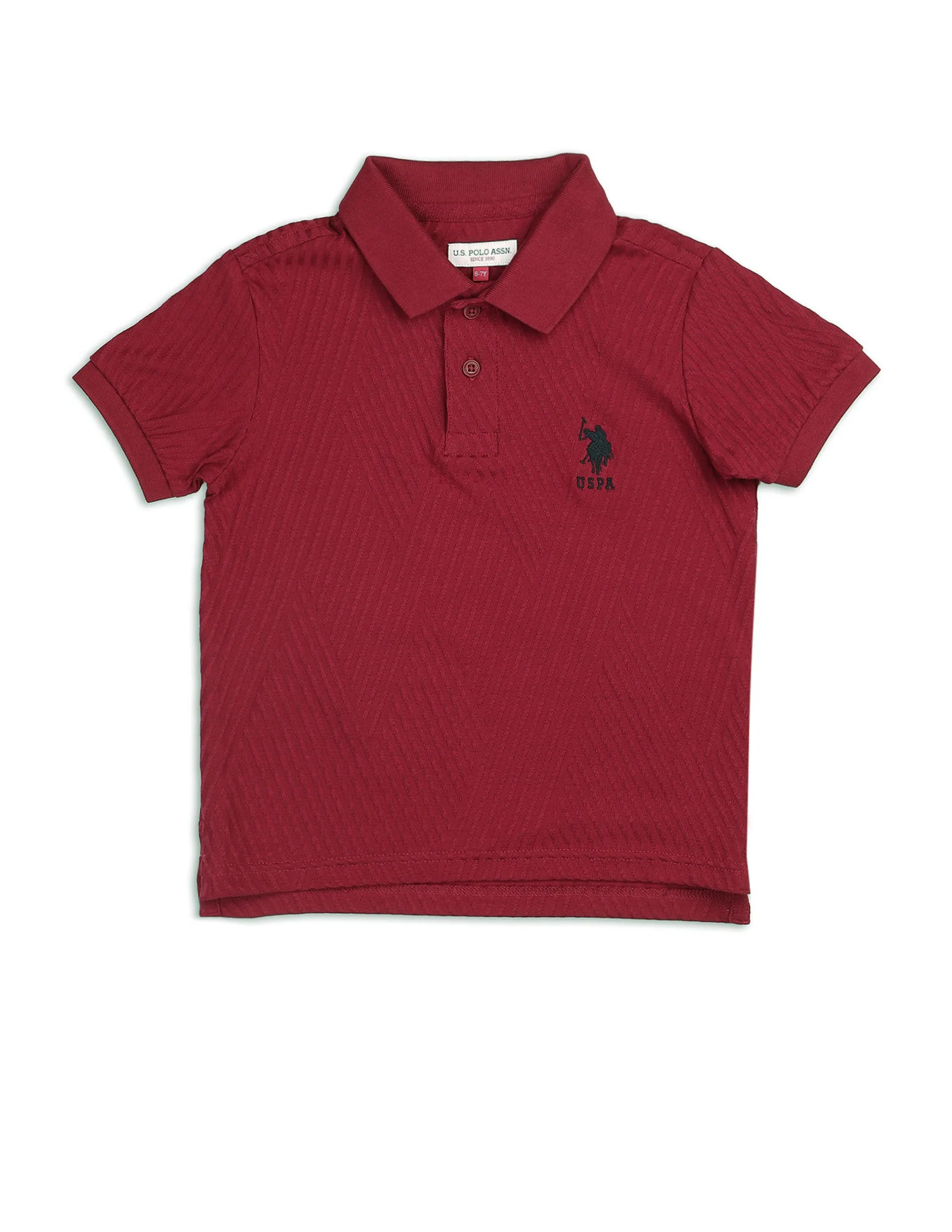 Boys Textured Pure Cotton Polo Shirt - Image 7
