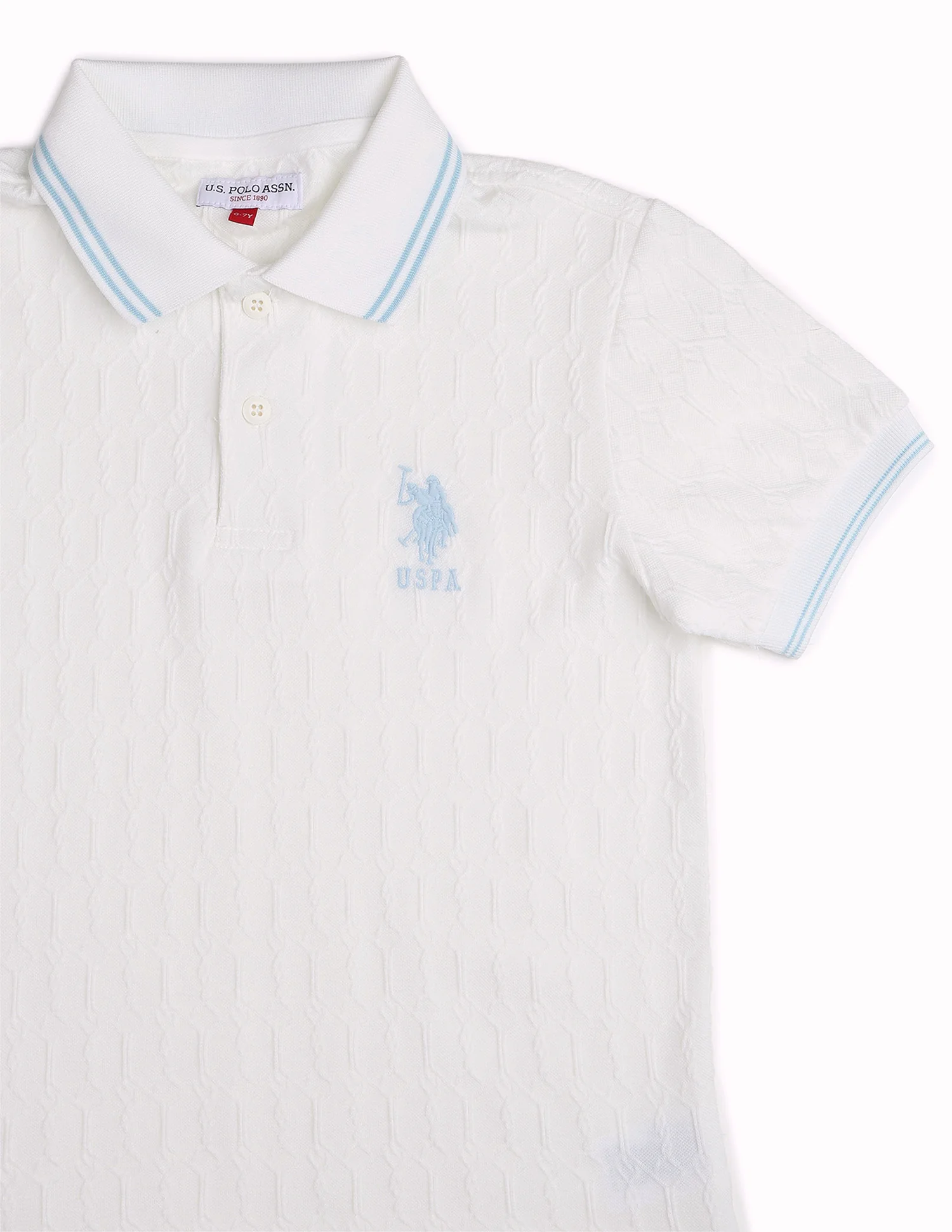 Boys Textured Pure Cotton Polo Shirt - Image 9