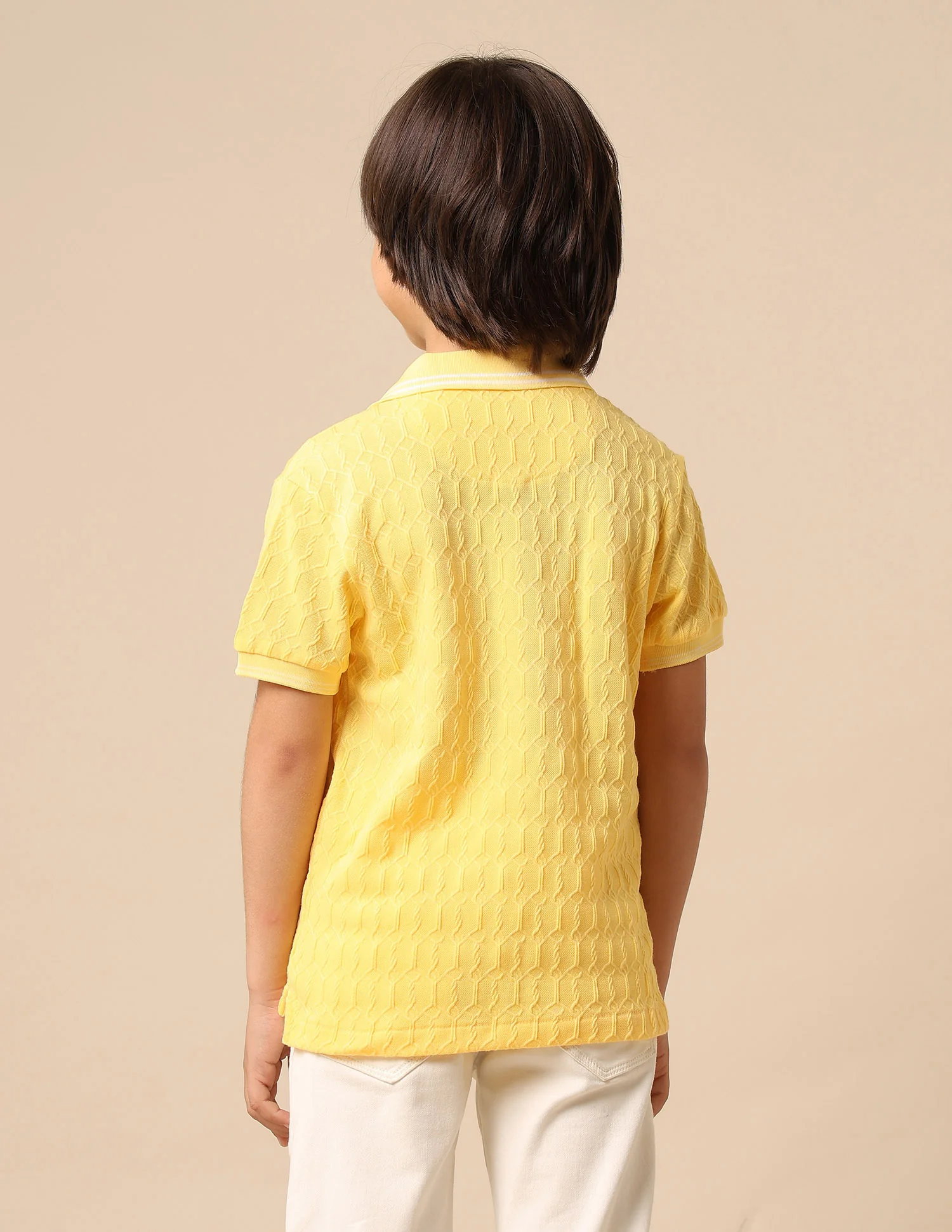 Boys Textured Pure Cotton Polo Shirt - Image 5